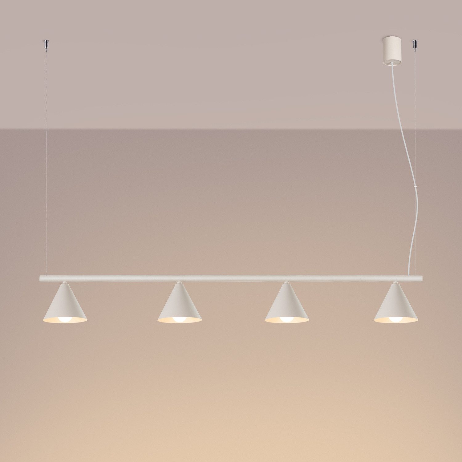 SOLLUX lighting Kronleuchter Kronleuchter NOX 4L beige, Nicht enthalten