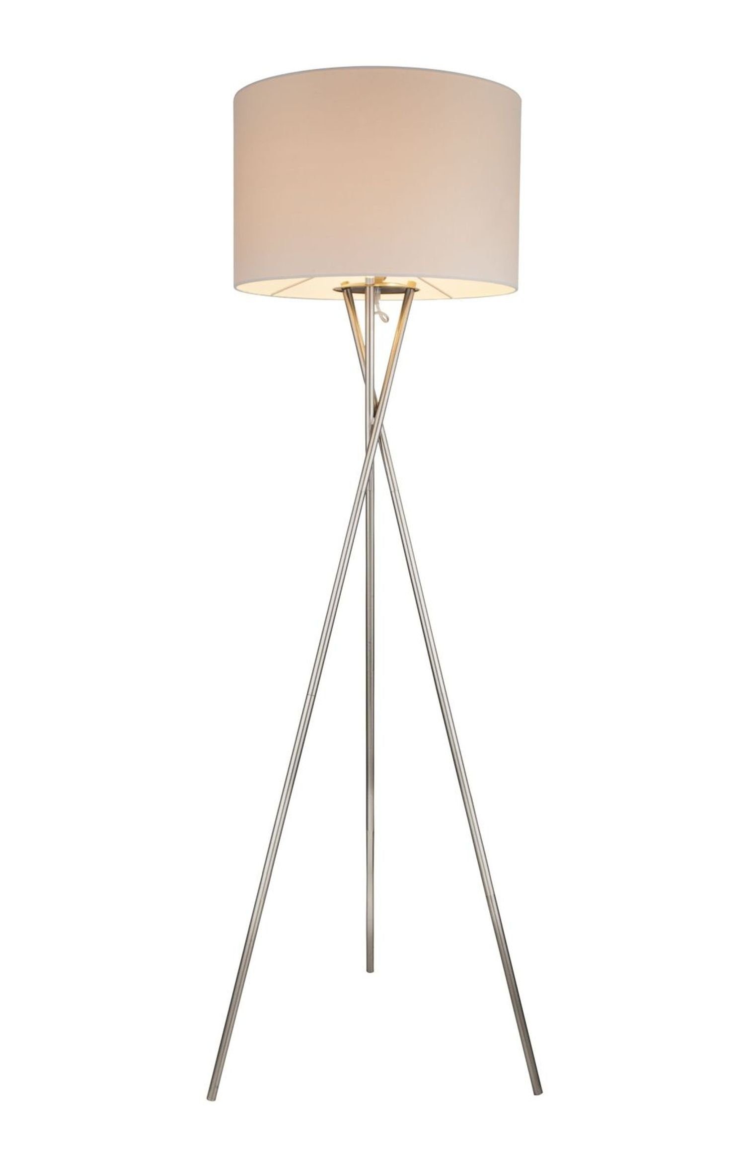 Lampenschirm Stehleuchte bmf-versand Nickel Wohnzimmer Stehlampe Stehlampe Dreibein weiß