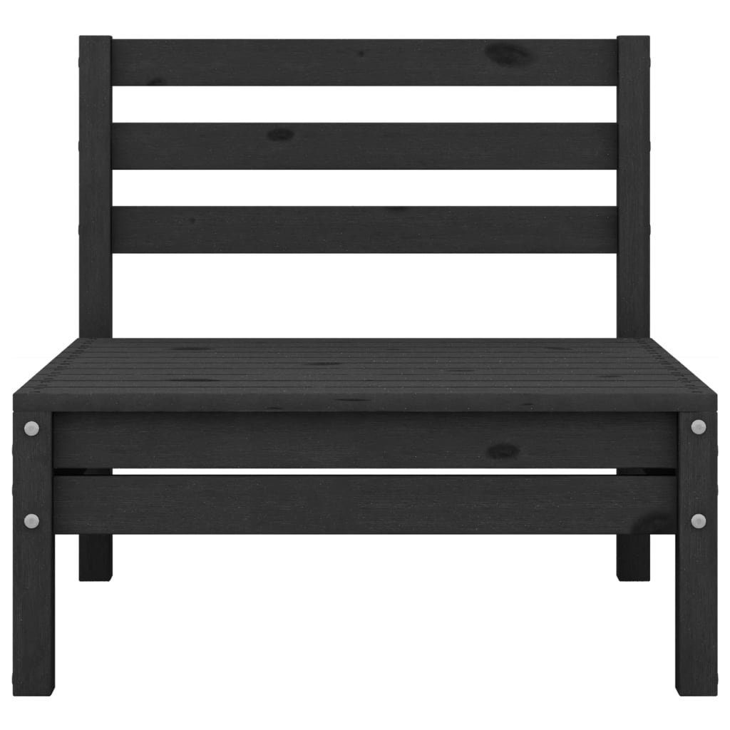 vidaXL Massivholz Kiefer, 4-tlg. Schwarz (1-tlg) Gartenlounge-Set Garten-Lounge-Set