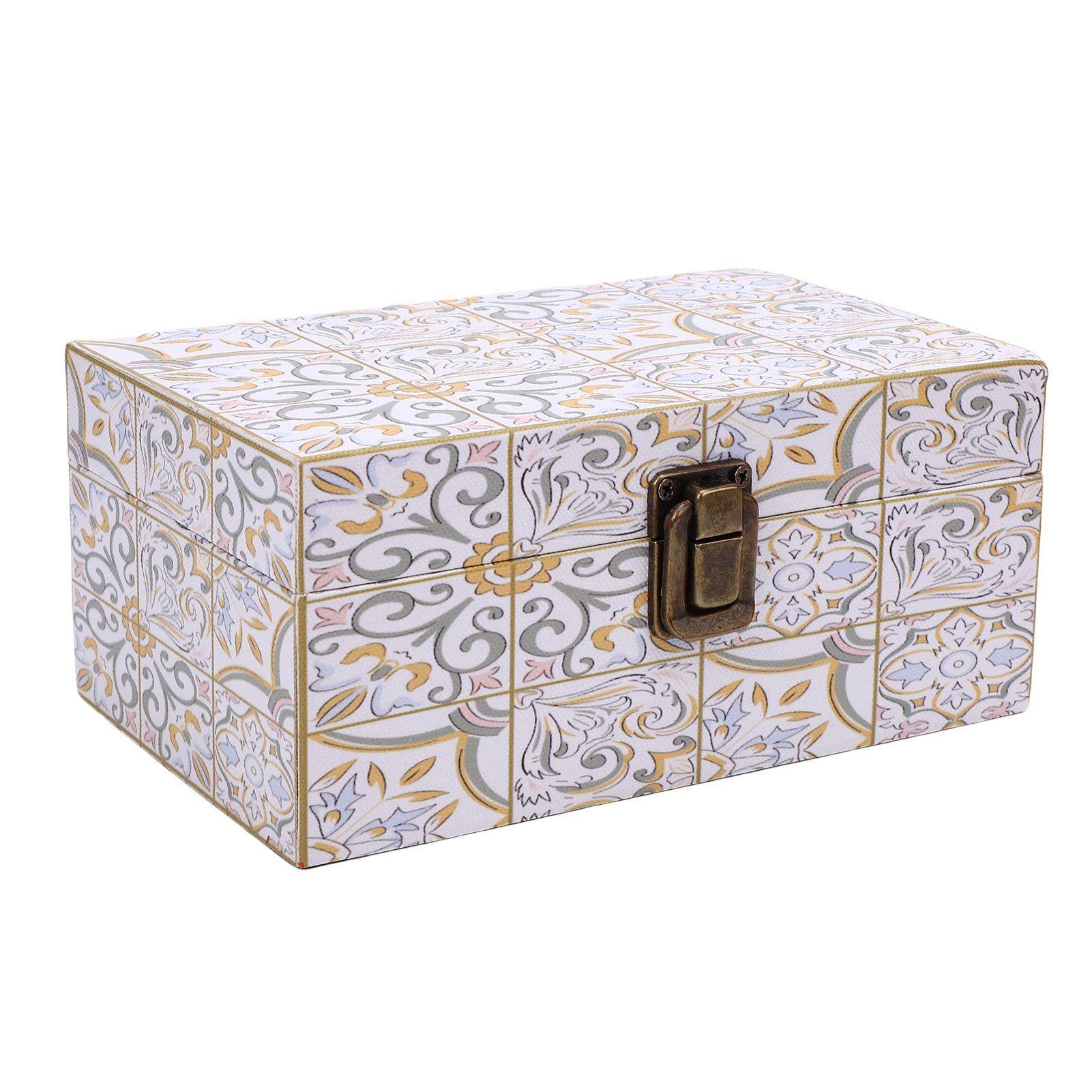 GARRYFIZH Schmuckkasten Schmuckkästchen Vintage aus Holz & Leder, Schmuckkasten für Damen, Antike Schmuckschatulle mit Deckel, staubdichte Box