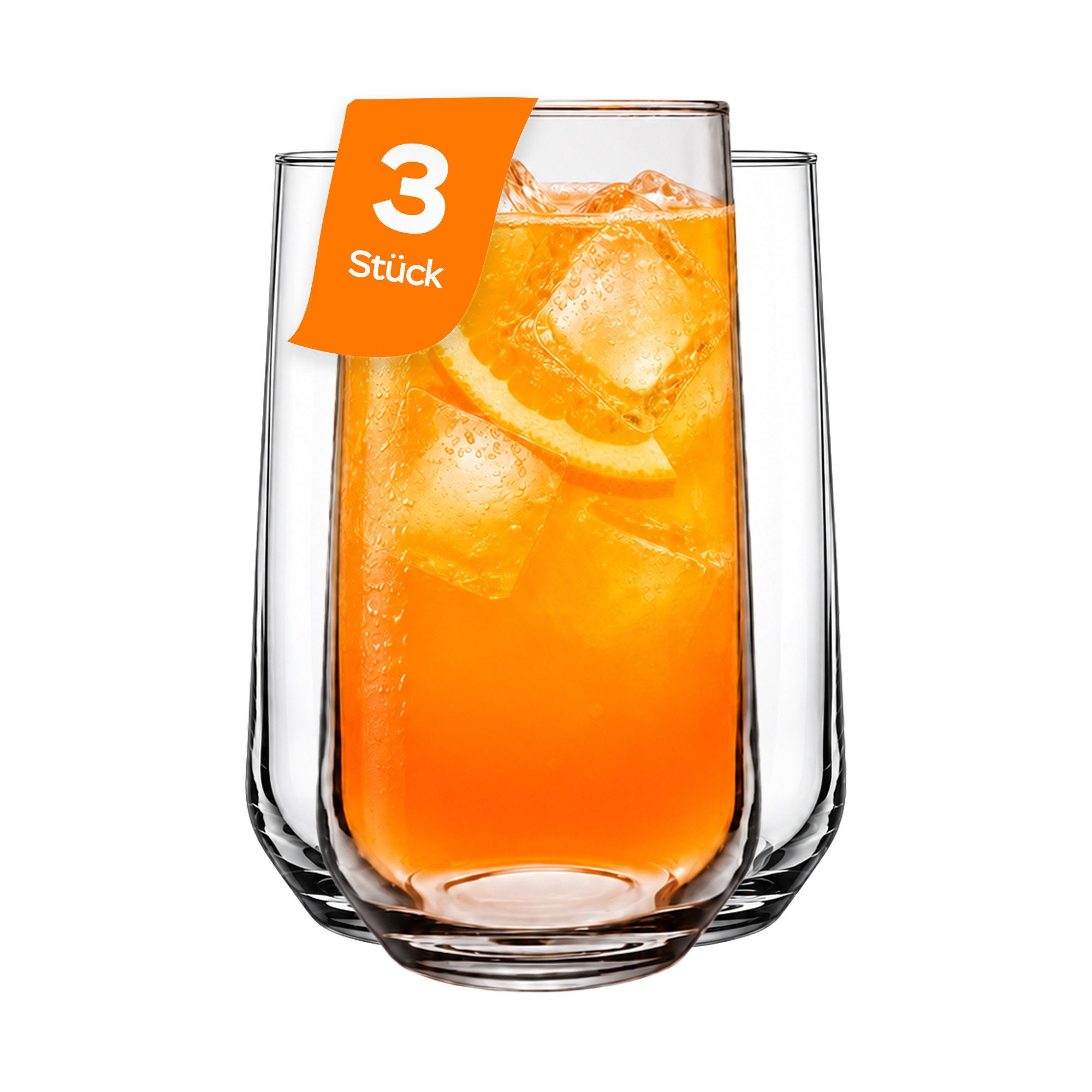 Pasabahce Gläser-Set Allegra Longdrinkglas, 6-tlg., Glas, 3er Set, 470ml, Glas-Set für stilvolle Servierung in Gastronomie