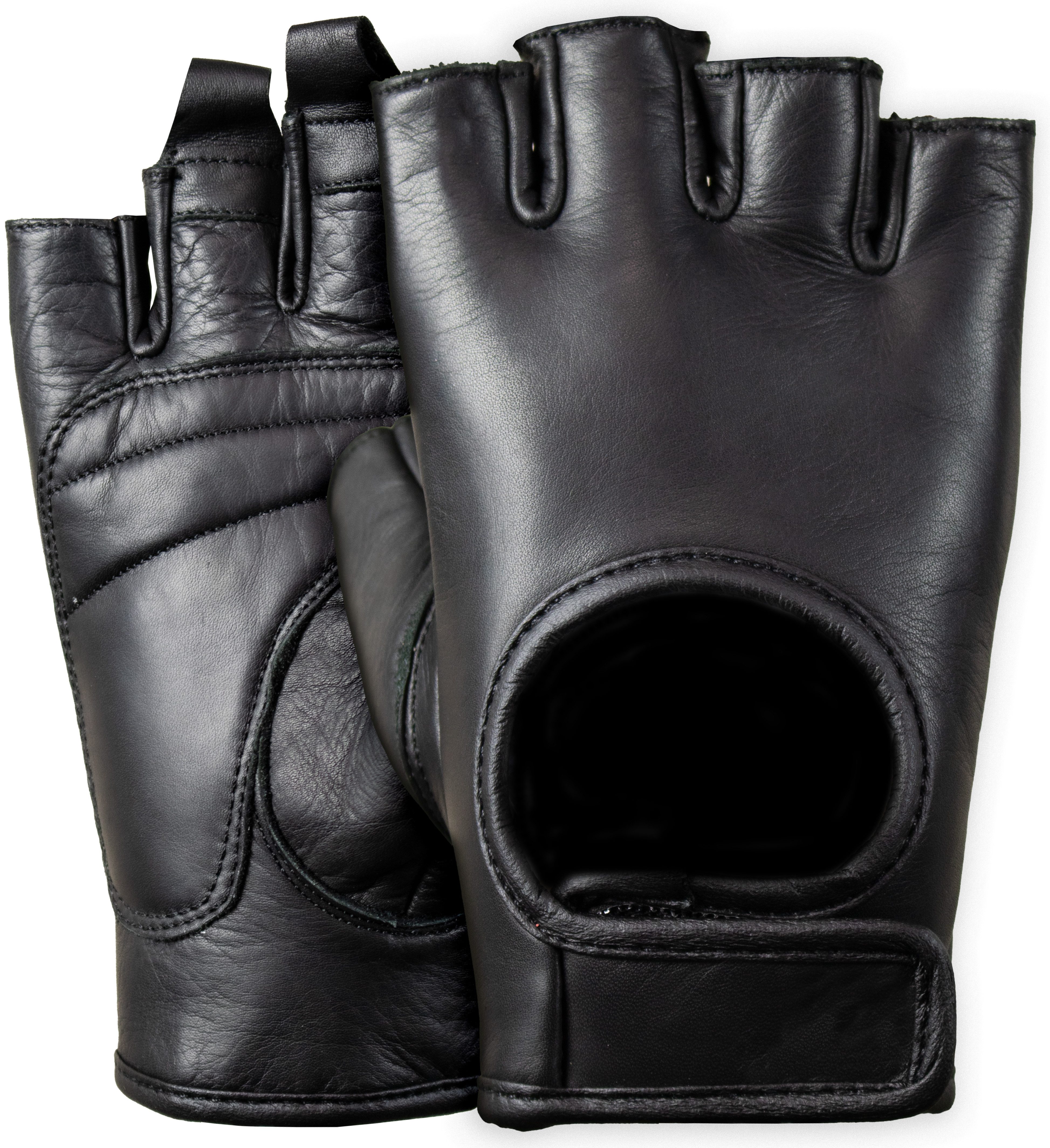MDM Lederhandschuhe Herren Lederhandschuhe Fingerlos Motorrad Chopper Sommer Fingerloses Design für maximale Bewegungsfreiheit und Griffgefühl