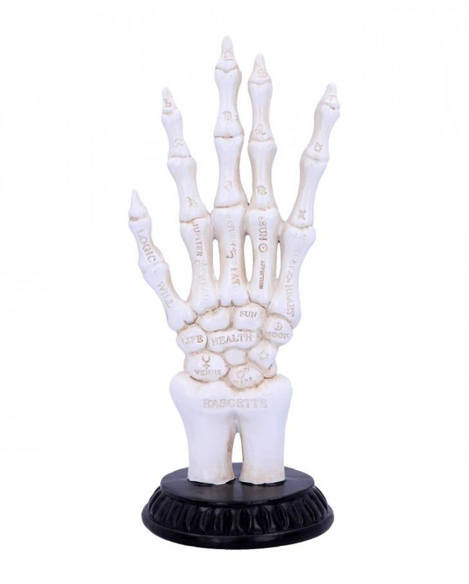 Horror-Shop Dekofigur Skeletthand mit Wahrsage & Handlese Symbolik als W