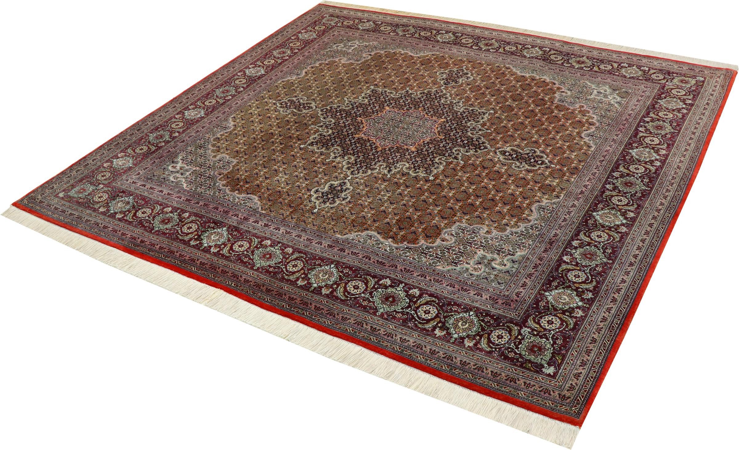 Nain Trading Orientteppich Täbriz Mahi 50Raj 201x202 Handgeknüpfter Orientteppich, quadratisch, Höhe: 8 mm