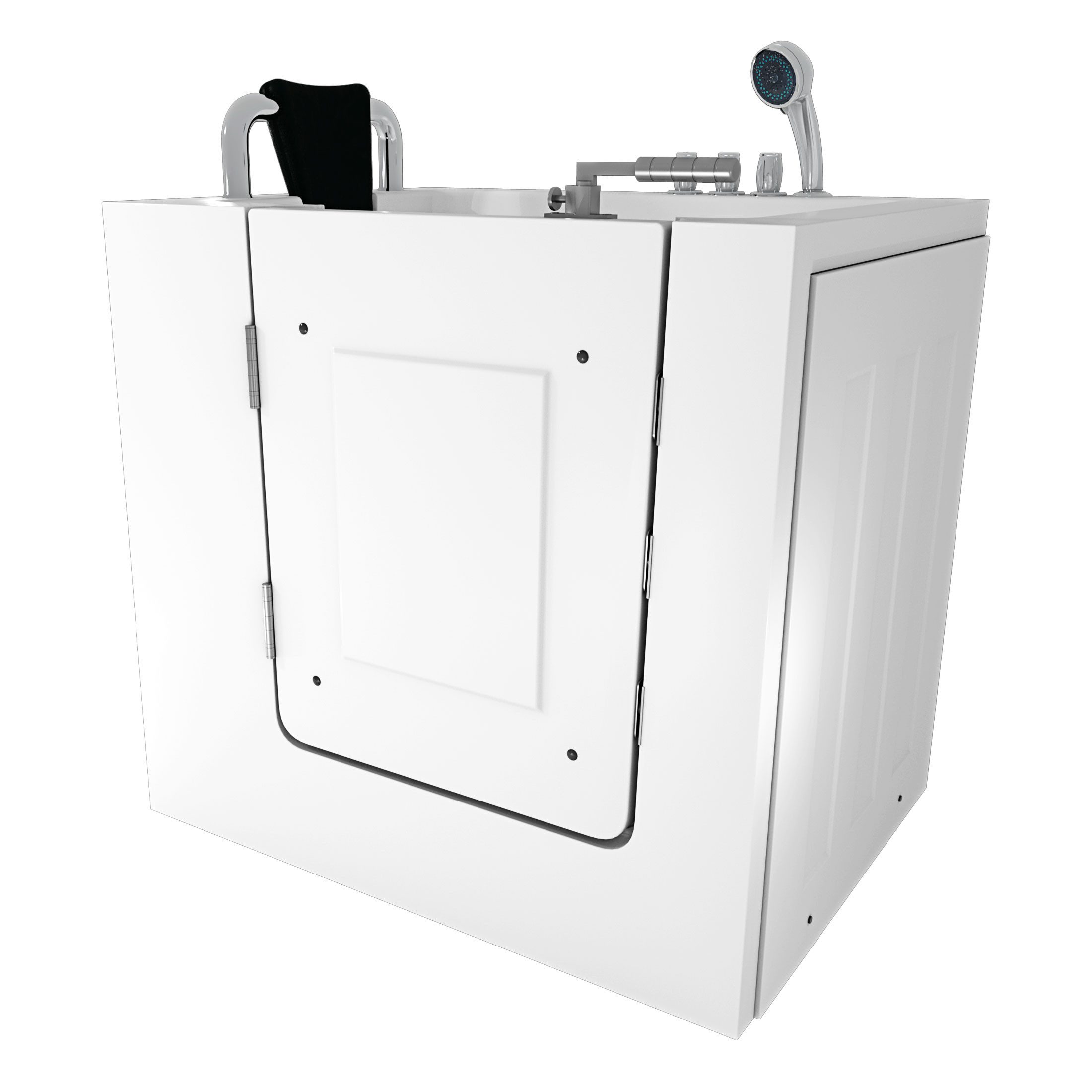 AcquaVapore Whirlpool-Badewanne Sitzwanne Whirlpool Wanne mit Tür S02WP-TH-A-L 78x100cm, (1-tlg), mit Ablaufgarnitur