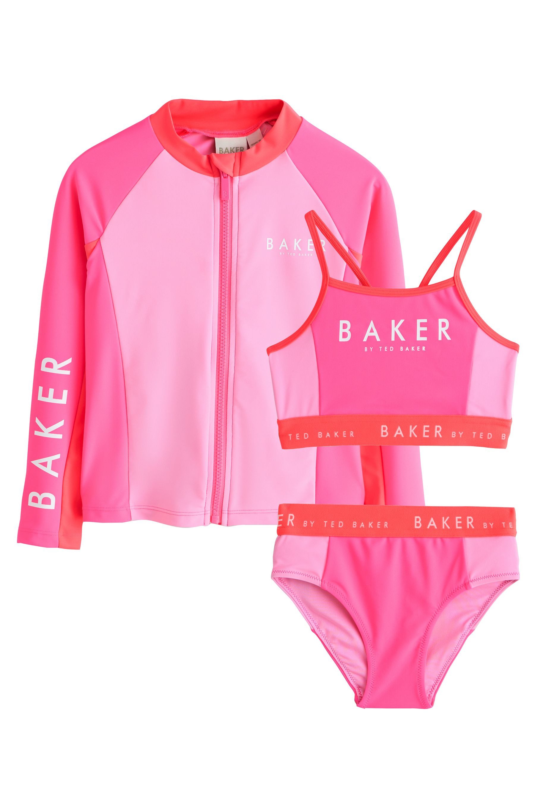 Baker by Ted Baker Rash Guard Baker by Ted Baker Trägertop + Bikini, 3er Set (3-tlg)