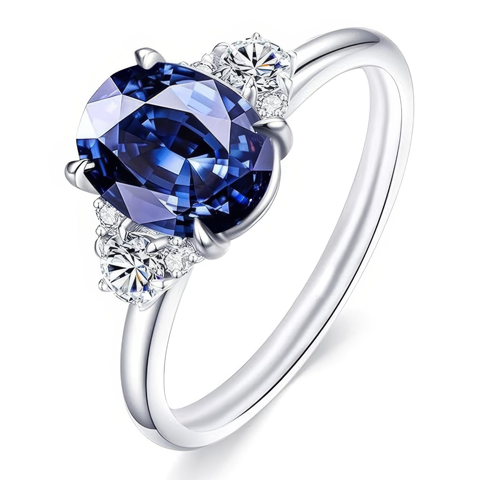 Jumpeak Diamantring 2ct Diamantring, Damen-Goldring 585 Echtgold, Saphirring, Steinring, Verlobungsring, Ehering, Geschenk für Tochter & Ehefrau Geschenk