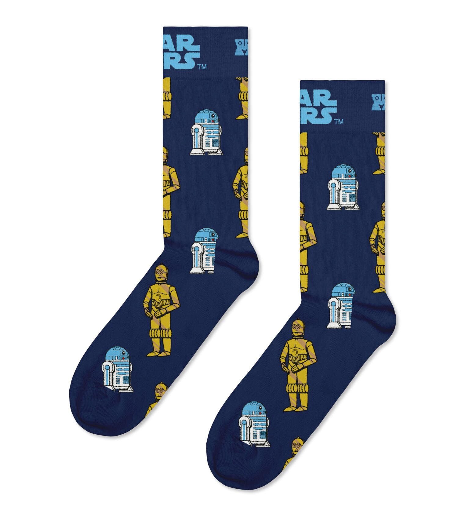 Happy Socks Socken Tagessocke Crew Star Wars R2-D2 & C-3PO navyblau - 1 Paa günstig online kaufen