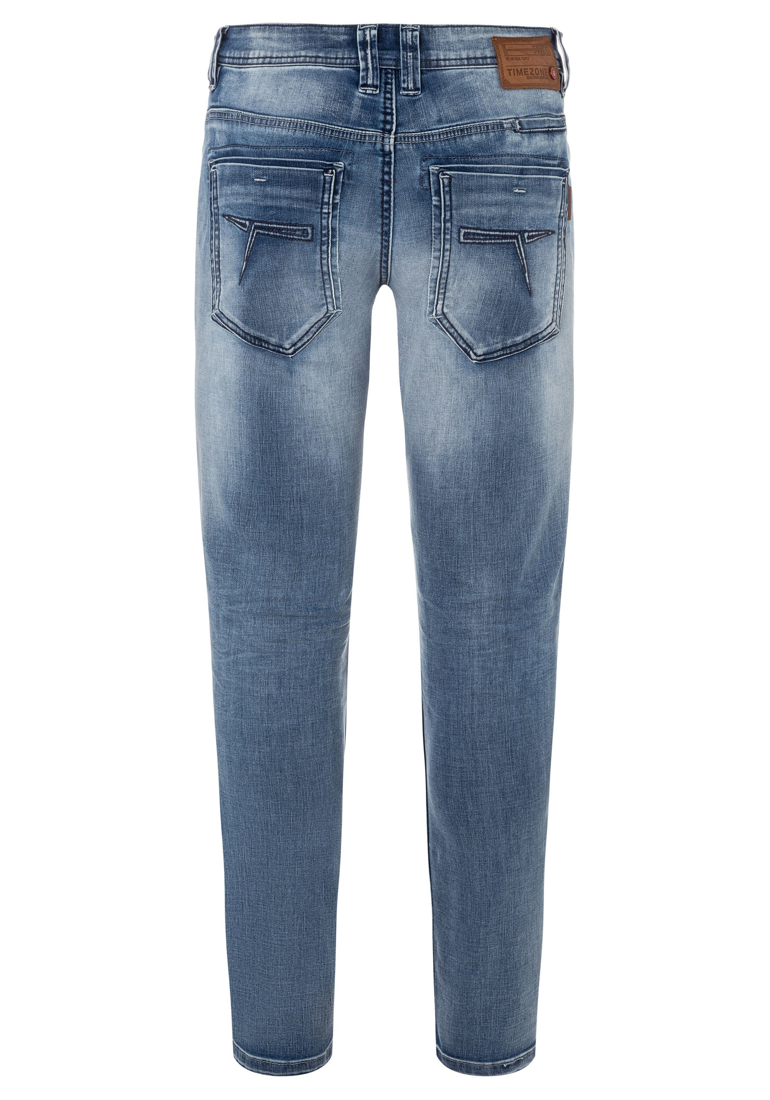 Timezone Herren Slim Jeans „Gerrittz“ – Regular Fit Mit Mustache-Falten, Mittlere Leibhöhe
