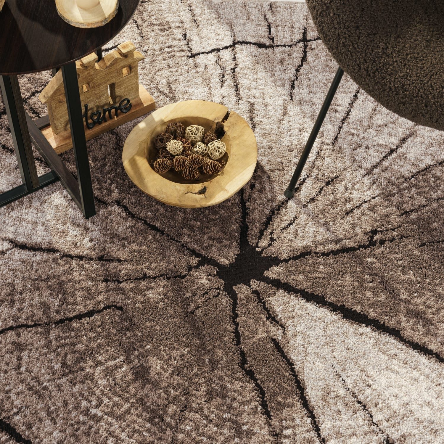 KADIMA DESIGN Teppich Baumstammstruktur Wohnzimmer schmutzabweisend Teppich günstig online kaufen