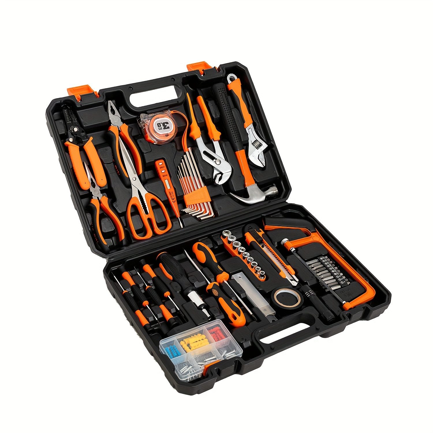 OUTIGO Werkzeugset,Universal Werkzeugkasten,Haushaltswerkzeug Set, (Komplettes Werkzeugset), Handwerkzeugsatz mit 100 Teilen, Multifunktionaler Werkzeugkasten