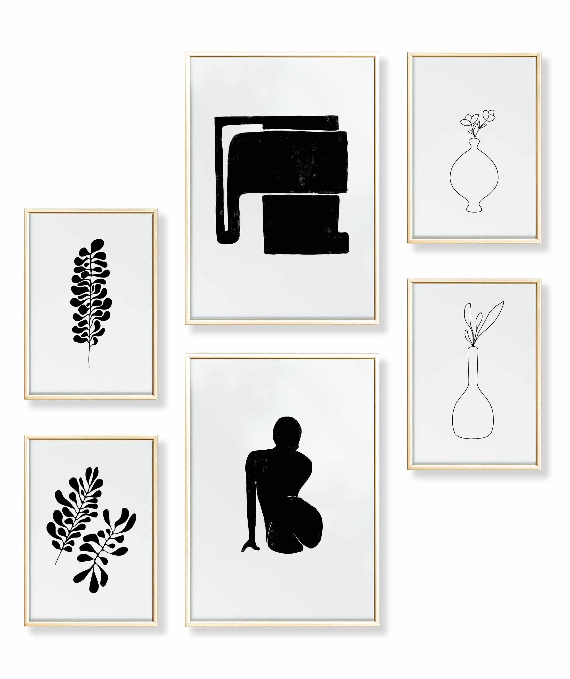 Poster Set als Wohnzimmer Deko, Bilder DINA3 & DINA4, Modern Muse