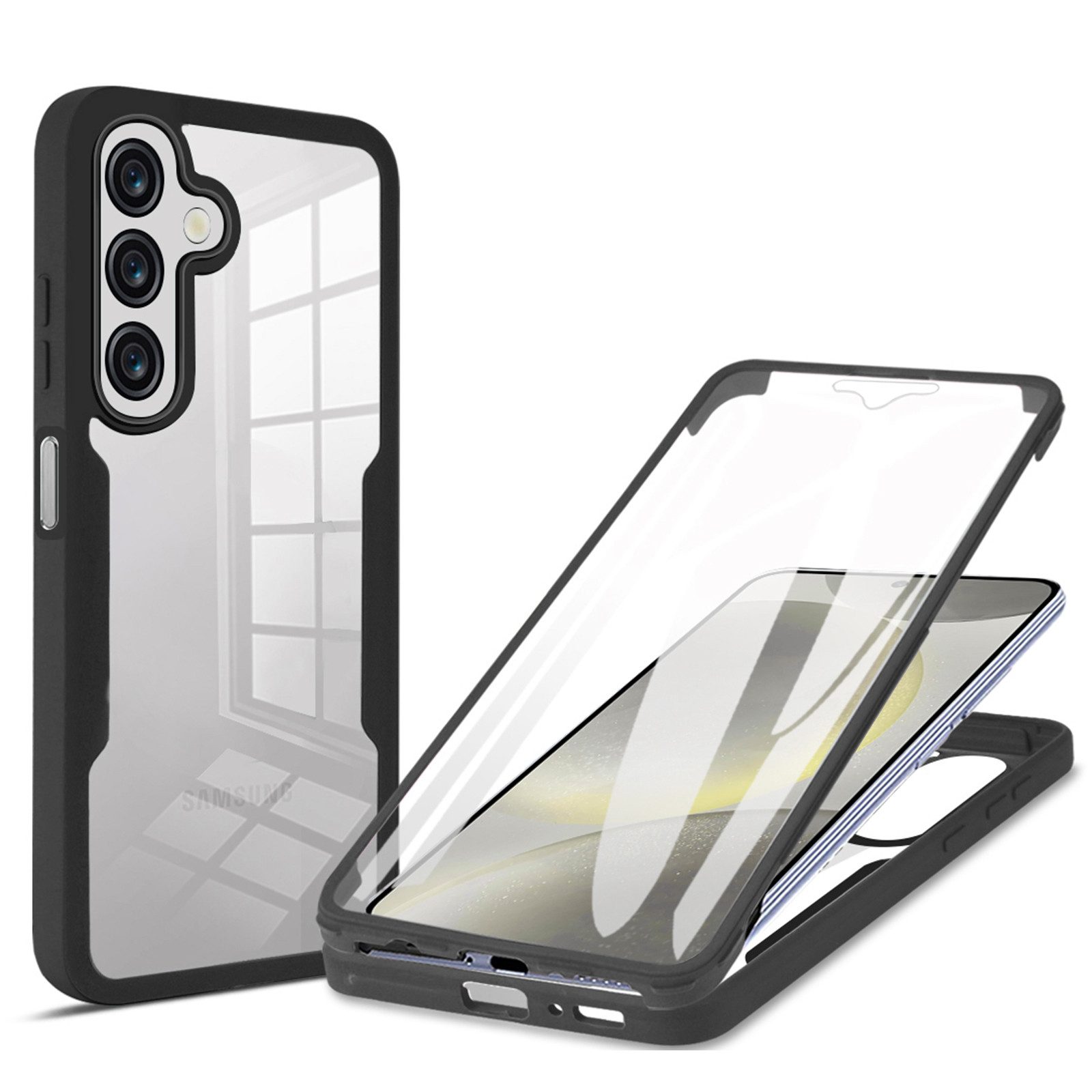 betterfon Handyhülle für Samsung A16 2-teiliges 360° TPU Schutzcase, 2-teiliges 360 Grad Case mit Rundumschutz und Displayschutz