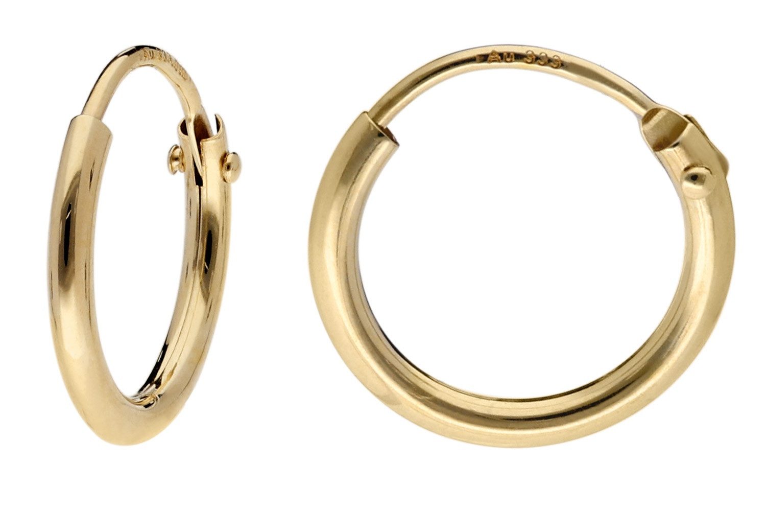 trendor Paar Creolen Damen-Gold 333 / 8K Breite 1,3 mm Ø 11 mm günstig online kaufen
