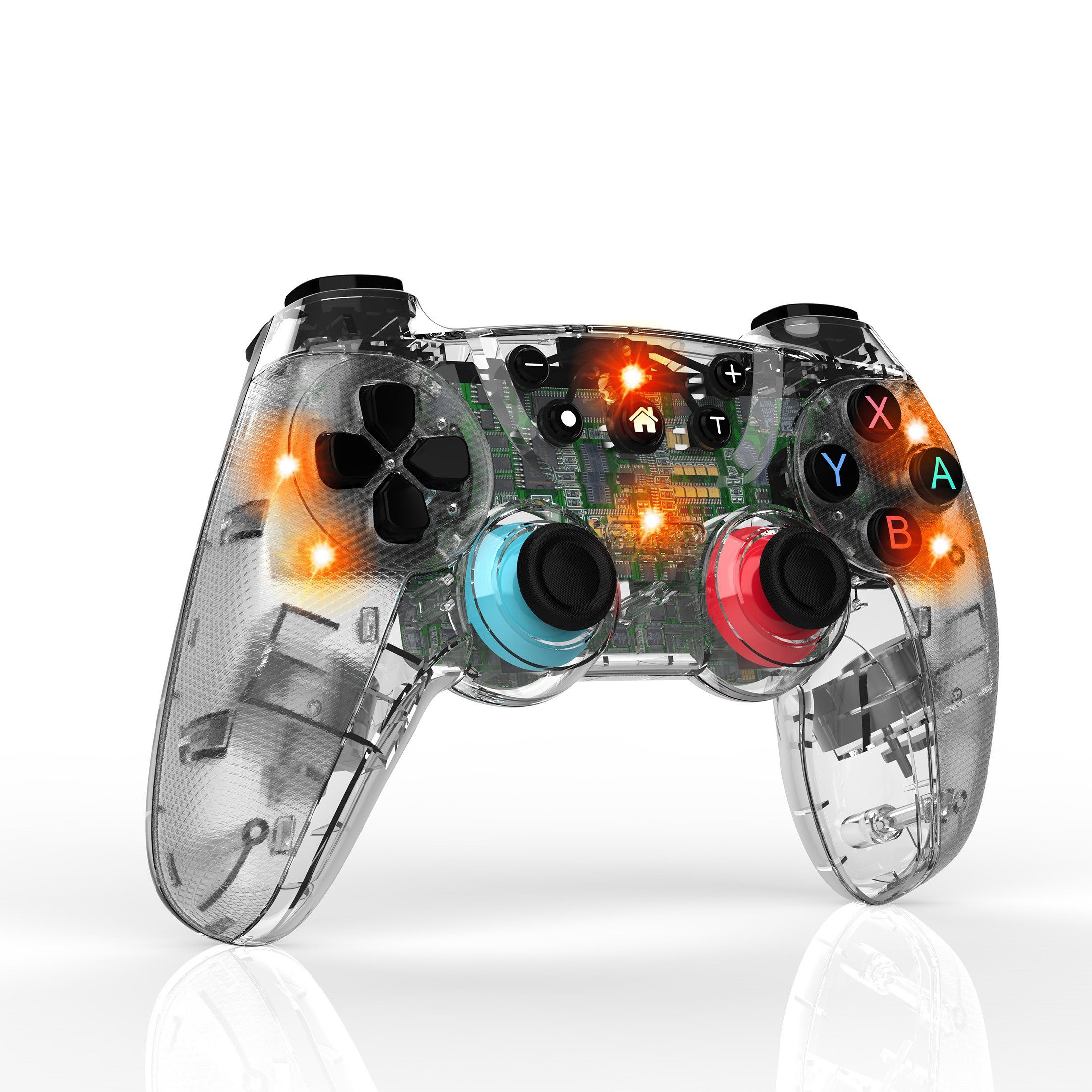 KINSI Wireless Controller für Switch - Bluetooth Gamepad mit Vibration Gaming-Controller (Gyro-Sensor & 7-Farben LED,Kompatibel mit Switch)