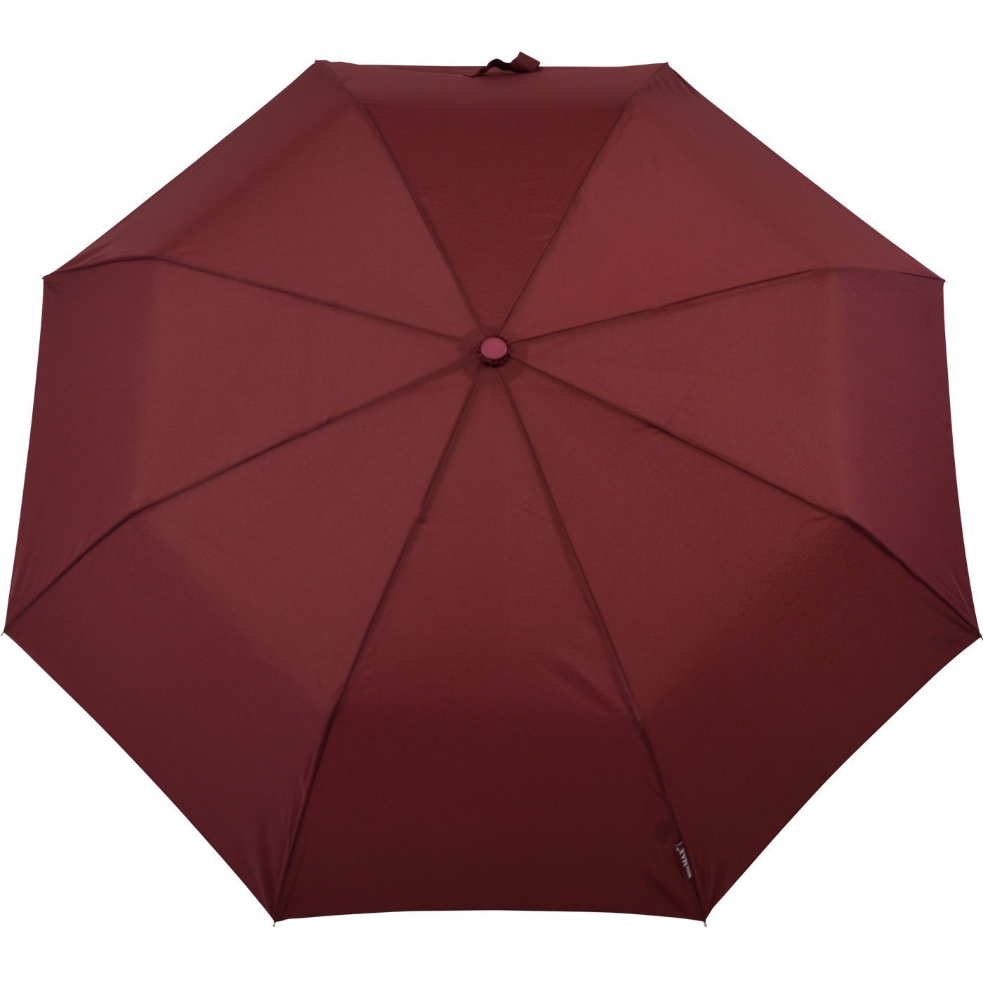 Schirm bordeaux Taschenregenschirm miniMAX® leichter Tasche Handöffner, Impliva in kleiner passt jjede