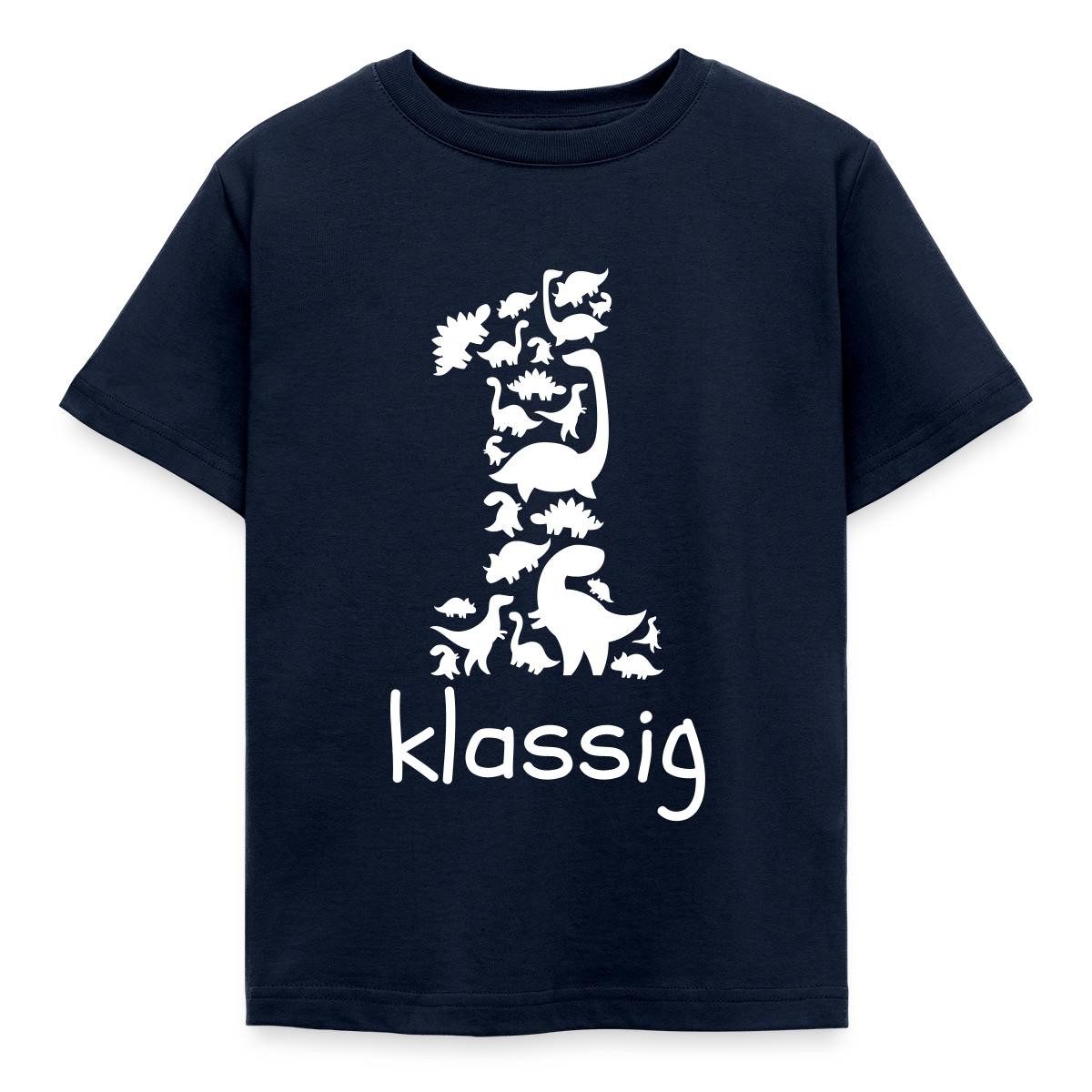 T-Shirt Dinosaurier Einschulung Erstklassig 1. Klasse Kinder T-Shirt