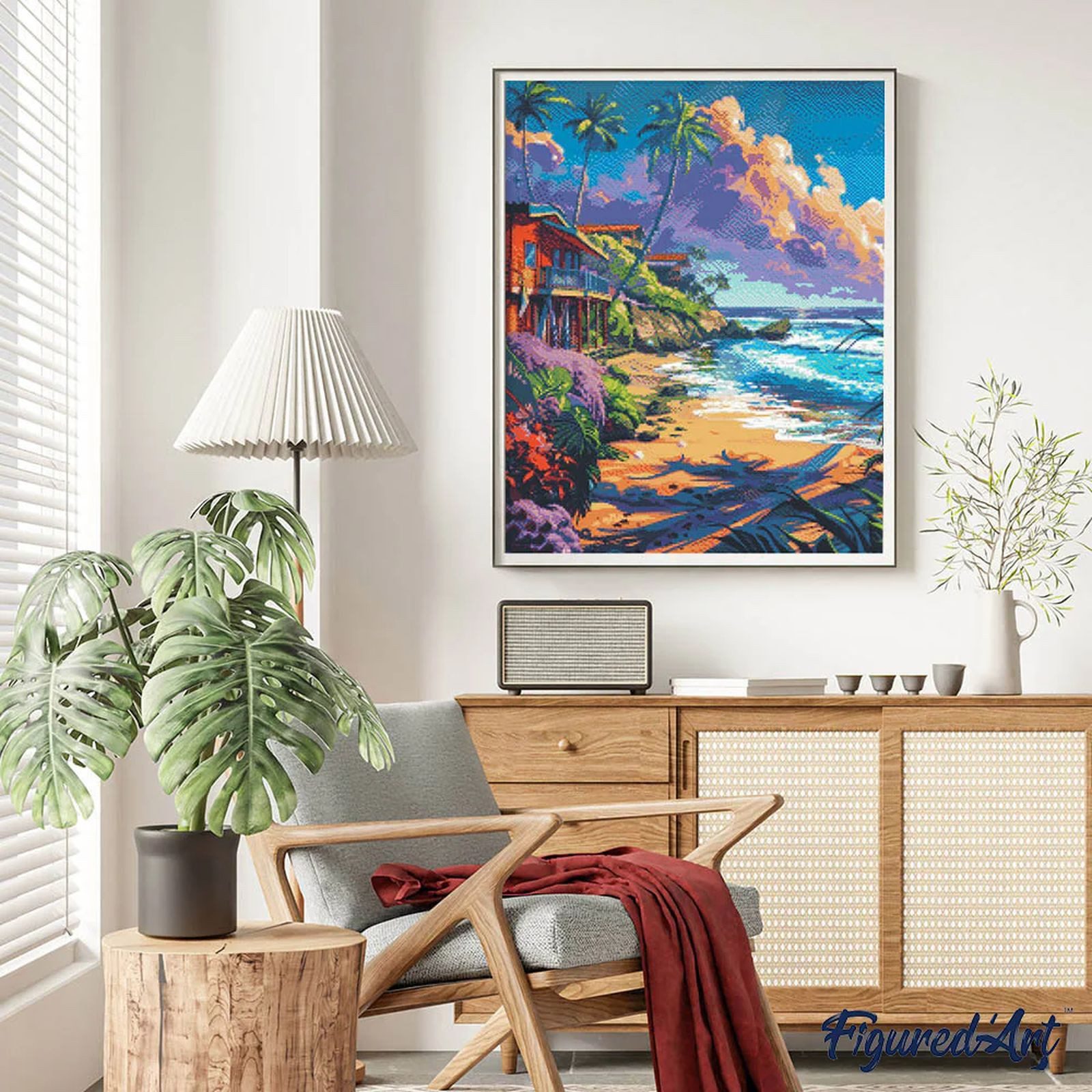 Figured'Art Kreativset Diamond Painting, (40 x 50 cm), auf Keilrahmen gespannt