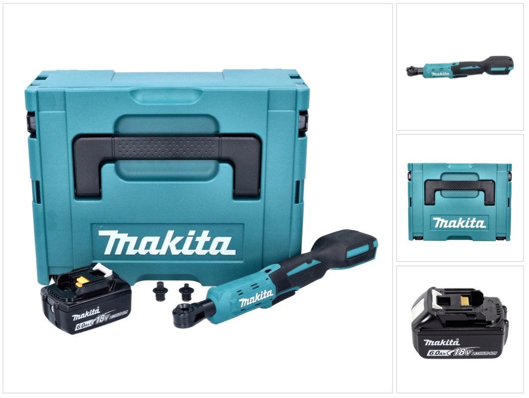 Makita Umschaltknarre DWR 180 G1J Akku Ratschenschrauber 18 V 47,5 Nm 1/4" 3/8" + 1x Akku