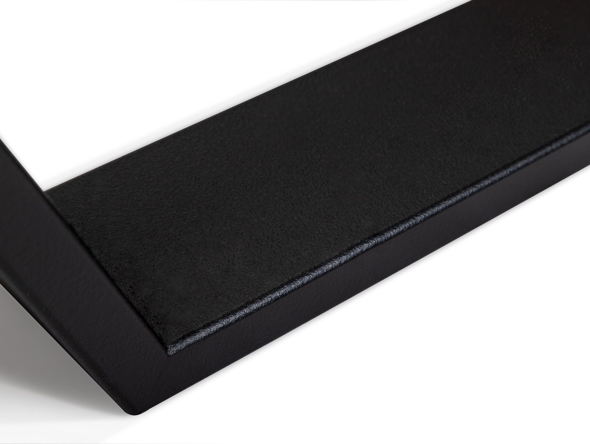 Moebel-Eins Massivholzbett, CURBY Kufenbett ohne Kopfteil, Material Massivholz, rustikale Altholzoptik, Fichte, Kufen schwarz