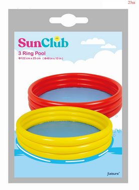 Avenli Planschbecken SunClub Planschbecken aufblasbarer 3-Ring Kids Pool Ø 122x25 cm, gelb, (Kinderpool mit aufblasbarem Luftring, 1-tlg)