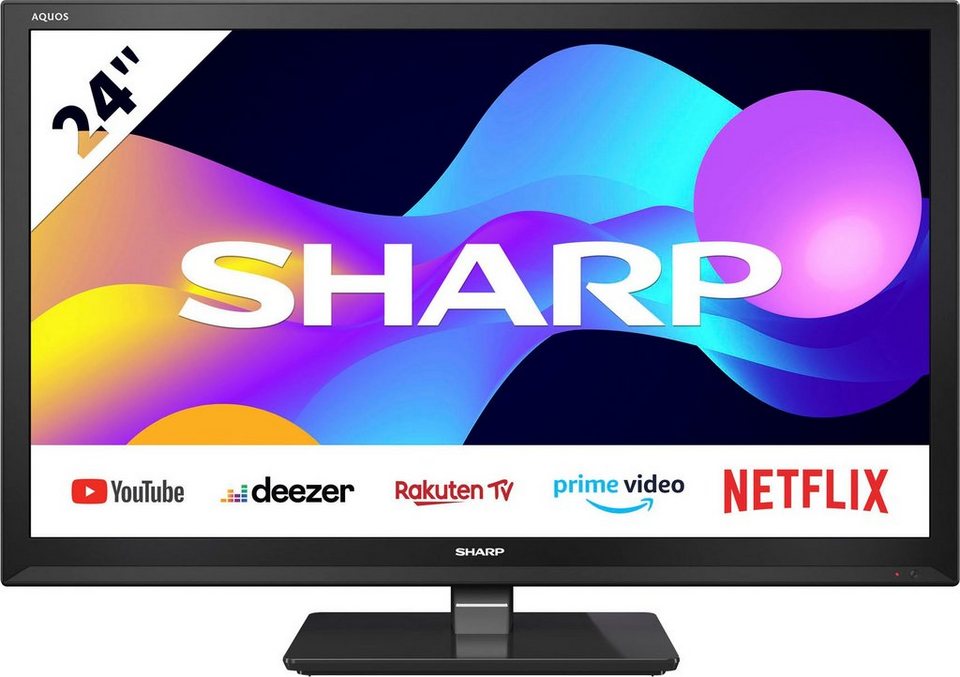 Streaming Smart-TV), LED-Fernseher cm/24 Zoll, Media Foto, Network 1T-C24EEx Sharp (60 (Video, HD-ready, Musik)