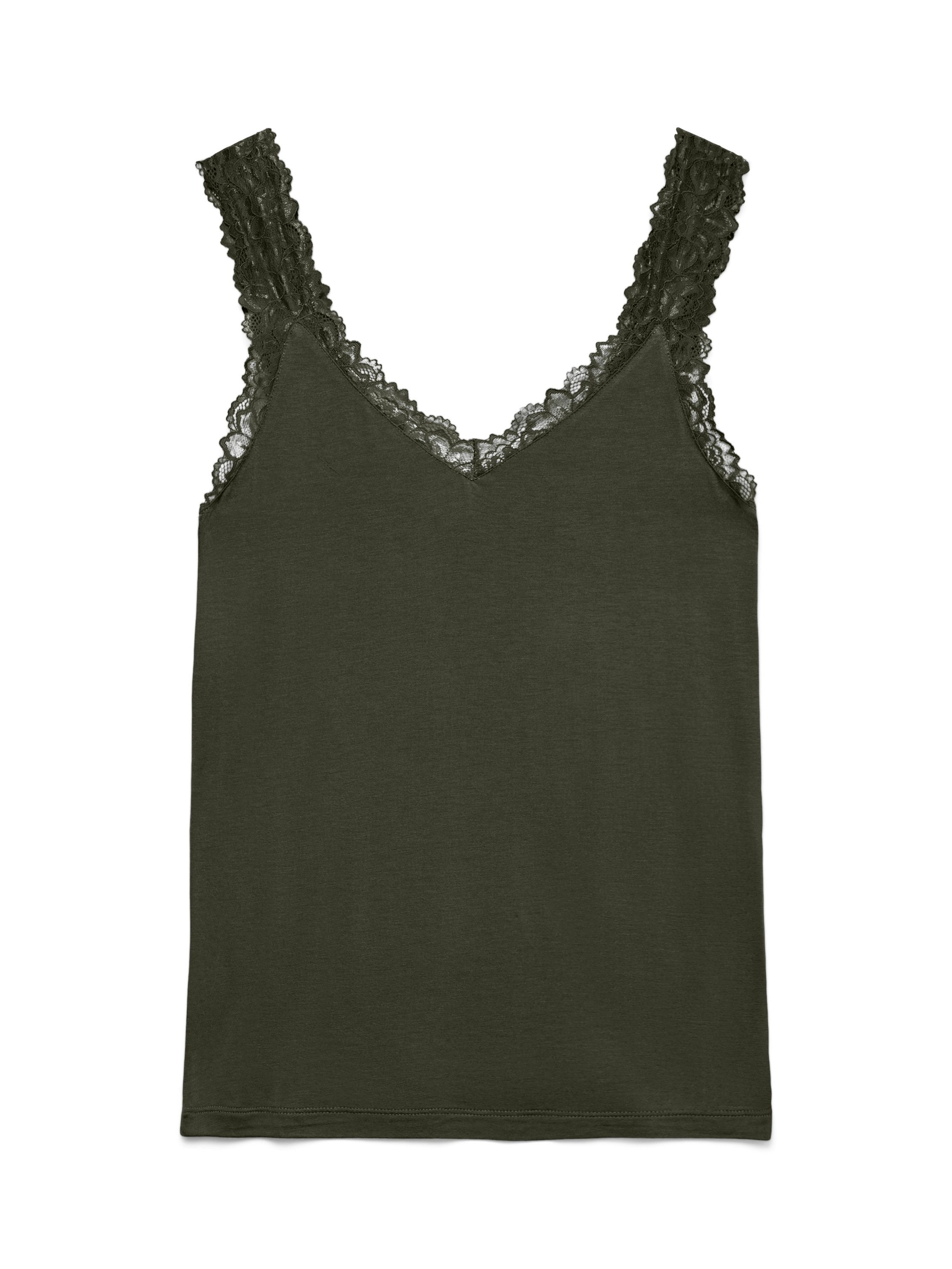 Vero Moda Trägertop VMROSA SL TOP JRS NOOS Viskosemischung, Spitzen Detail