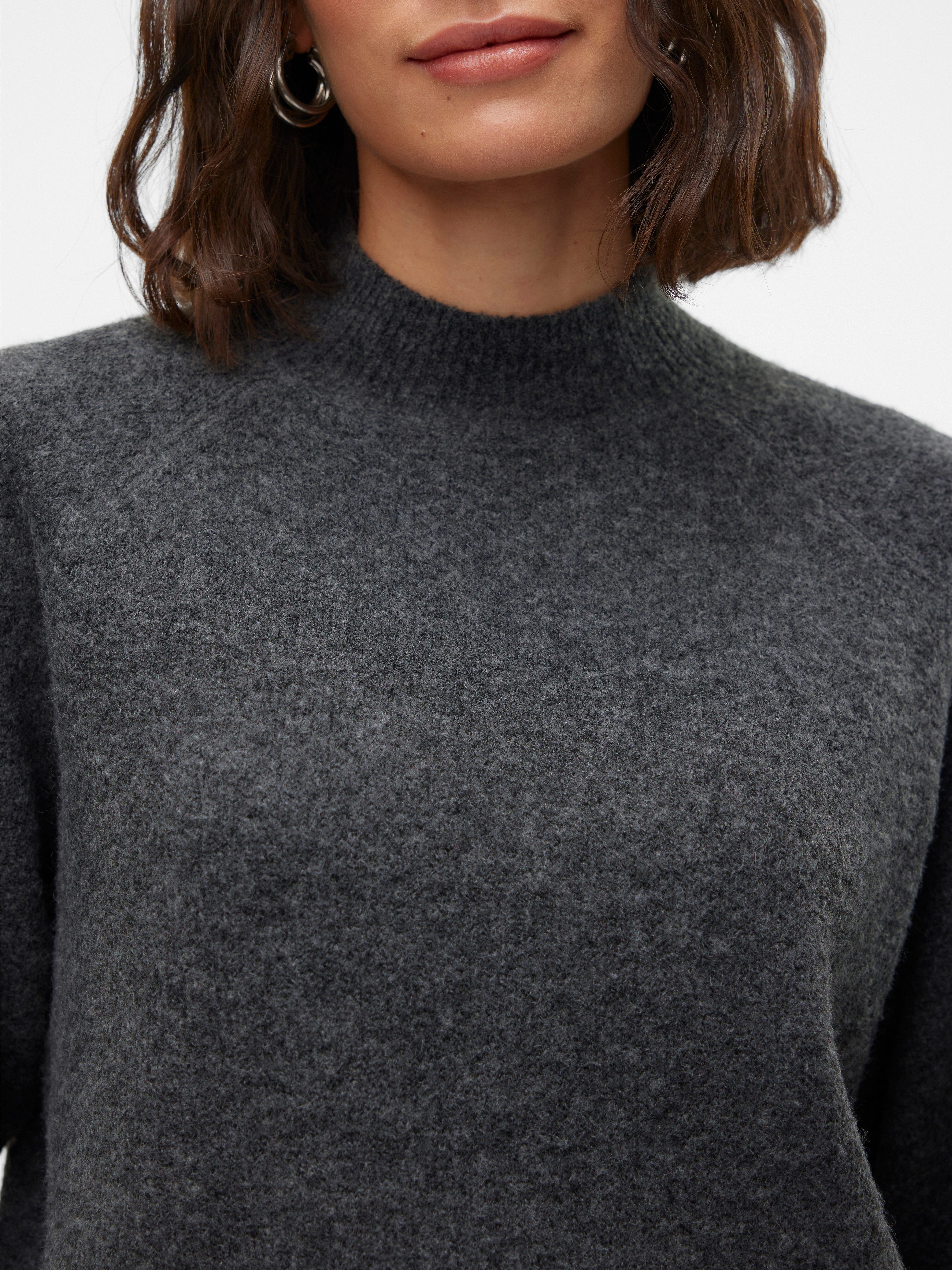 Vero Moda Strickpullover VMLEAF LS HIGH NECK PULLOVER ENT Materialmix, mit Wolle und Stretch, regular fit
