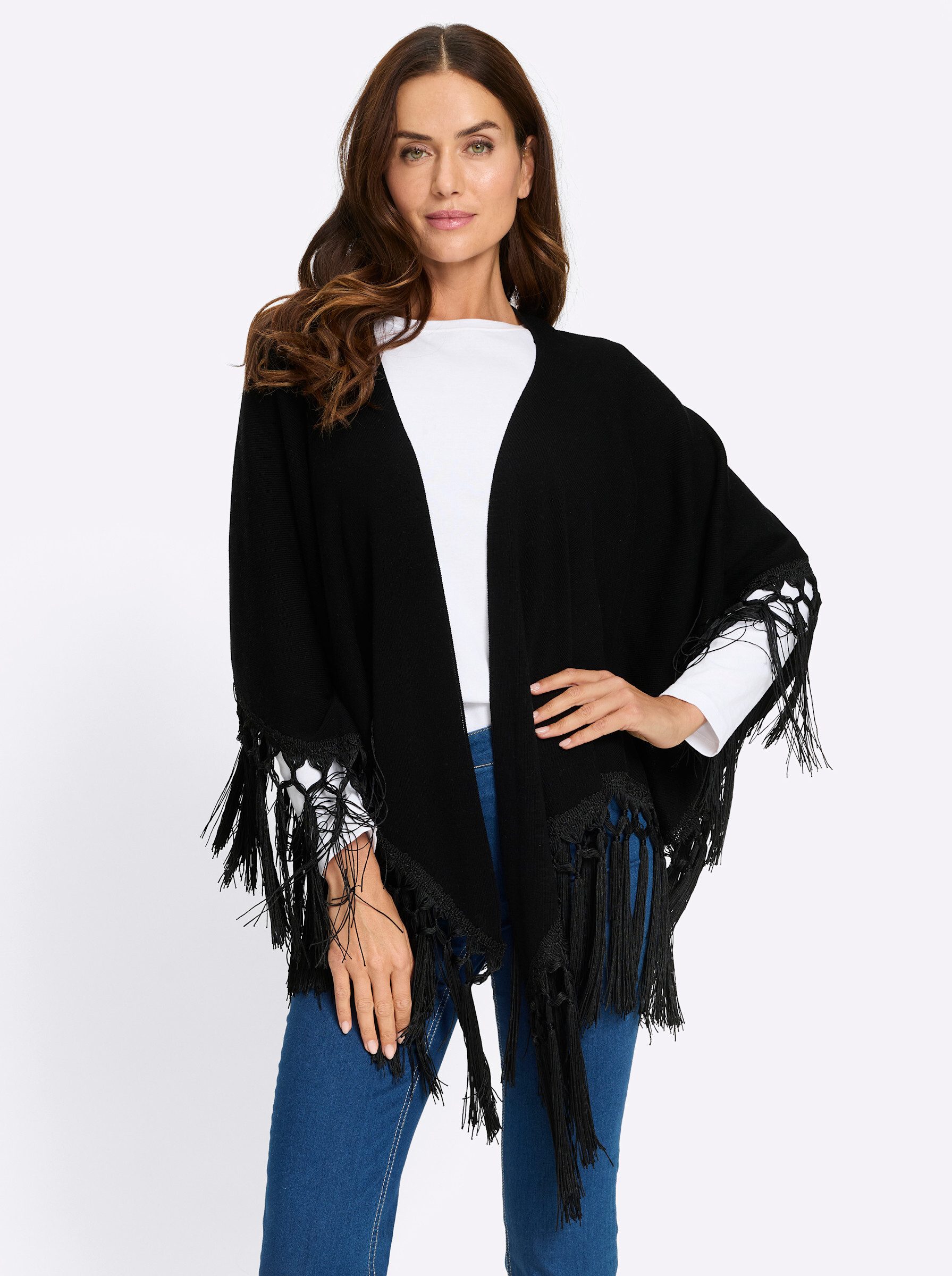 heine Strickjacke Cape 3/4-Arm