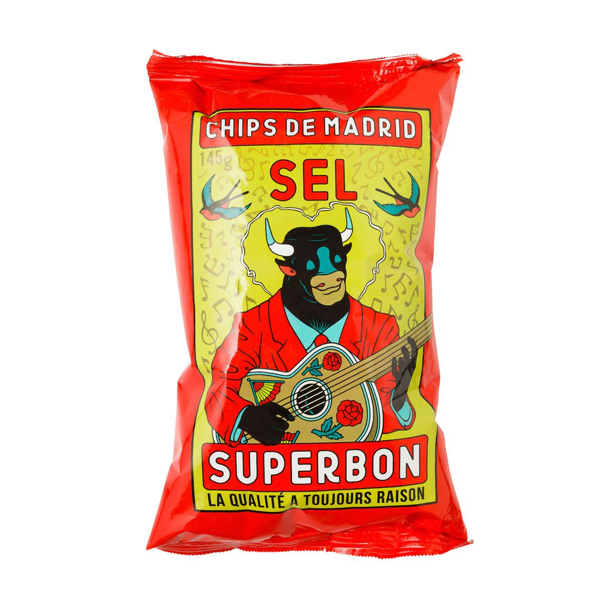 Superbon Knabberei, Superbon Chips Sel Kartoffelchips mit Salz knusprig würzig 135g