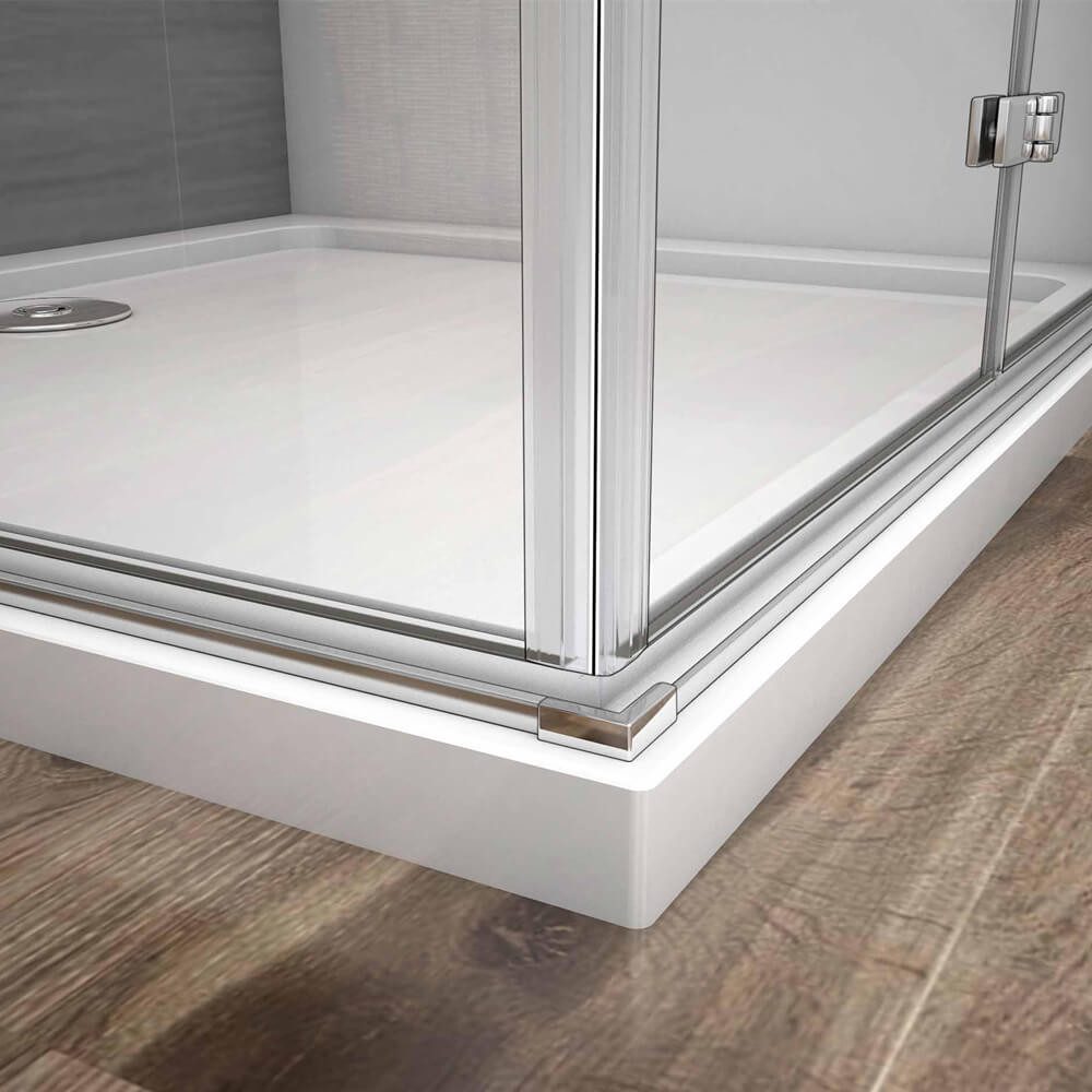 duschspa Eckdusche Eckeinstieg Duschkabine Duschabtrennung Duschtür Falttür ESG NANO Glas, BxT: 70x70 cm, Einscheibensicherheitsglas, Sicherheitsglas, Set, ebenerdiger Einbau möglich