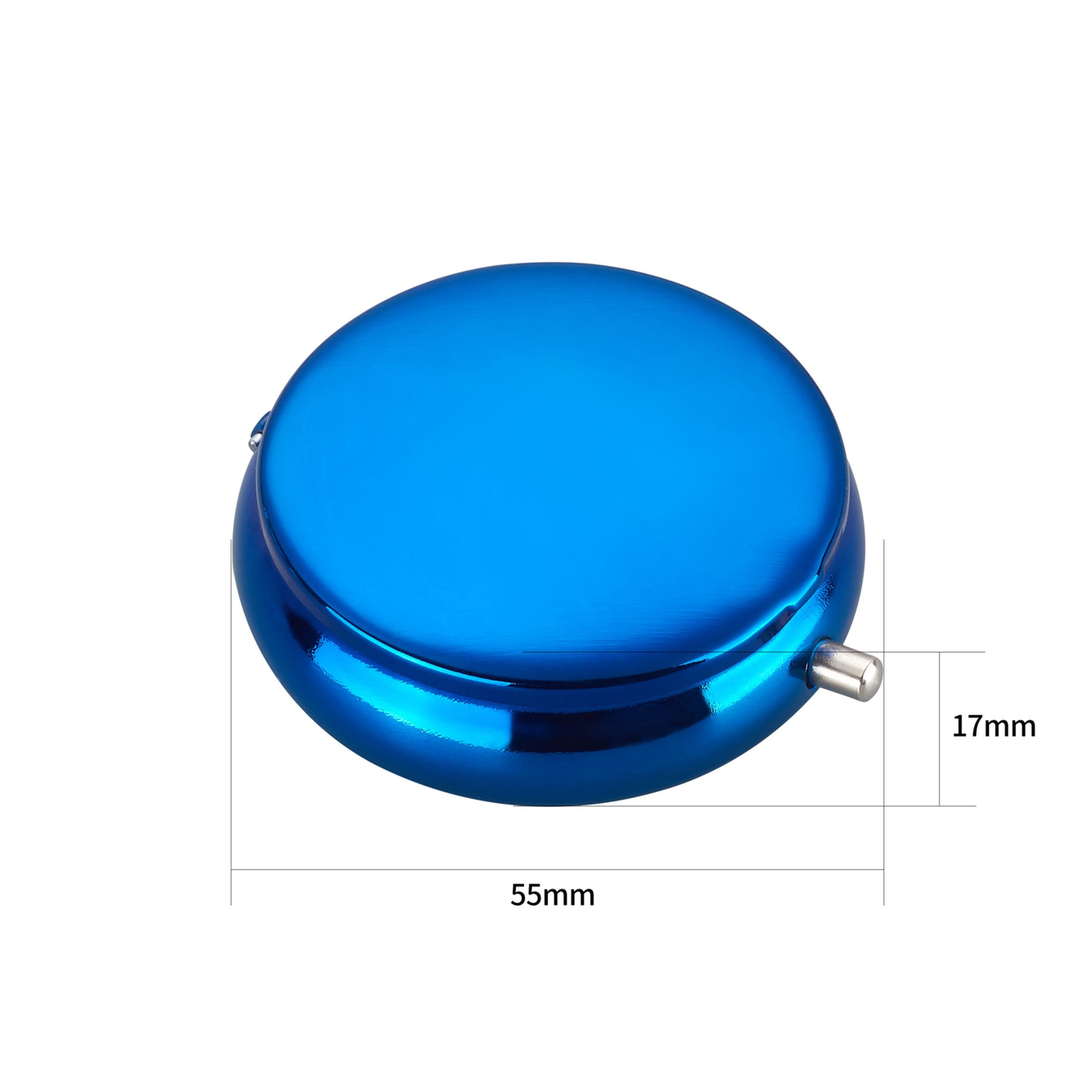 CHAMP Aschenbecher Taschen ASCHENBECHER "Rainbow" Ø5,5cm Deckel Metall rund 06 (Blau), mini Ablagefläche Reiseaschenbecher Taschenaschenbecher Reise Outdoor