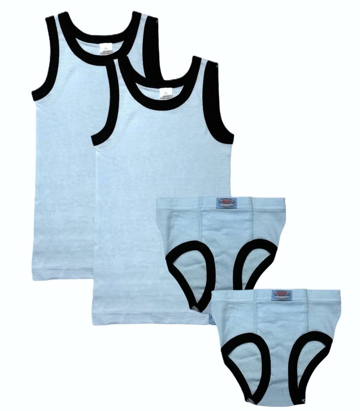 Unterhemd Jungen Garnitur 2er Set je 2x Hemd und Slip
