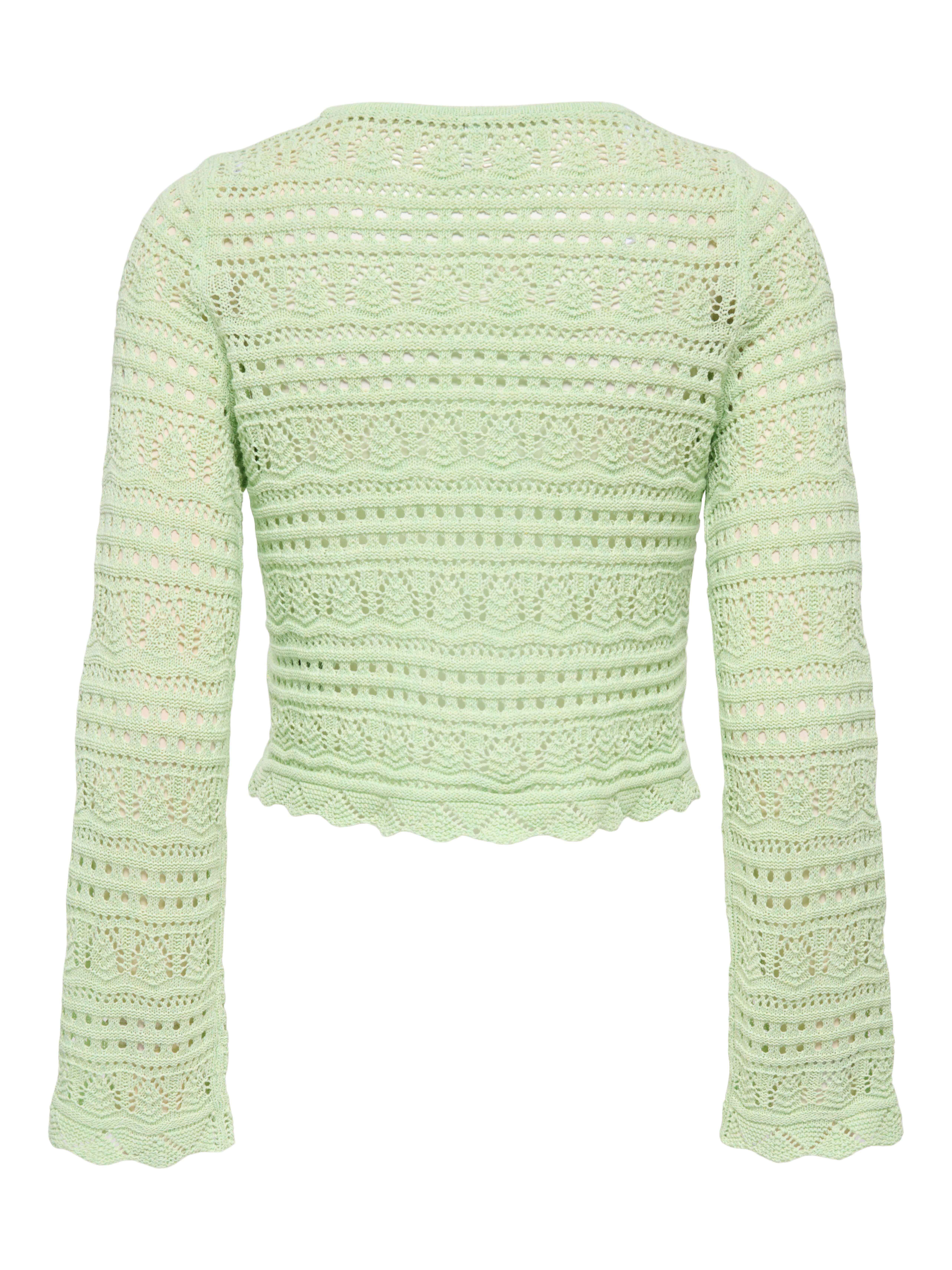 ONLY Strickpullover ONLELKE LIFE LS PULLOVER KNT NOOS Lochstickerei, verkürzte Form