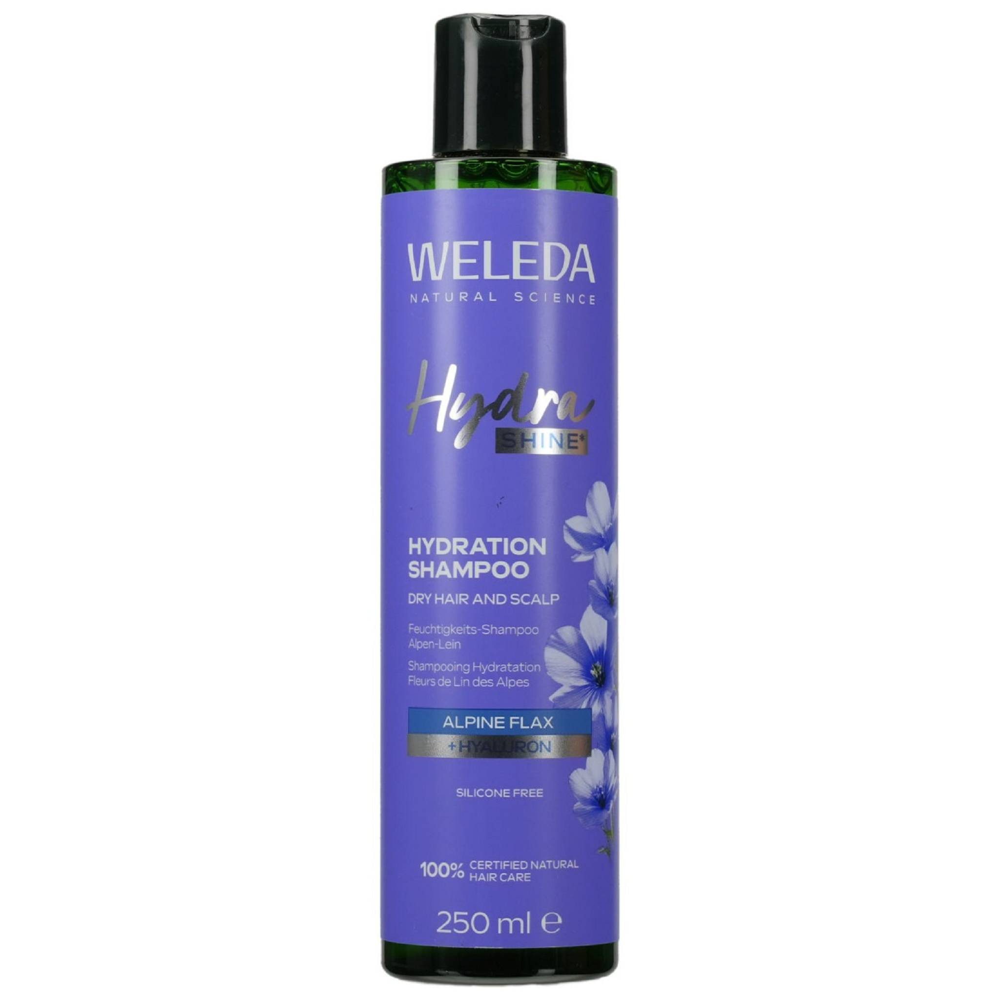 WELEDA Haarshampoo WELEDA HydraShine Feuchtigkeits-Shampoo Alpen-Lein 250ml PZN 19903087