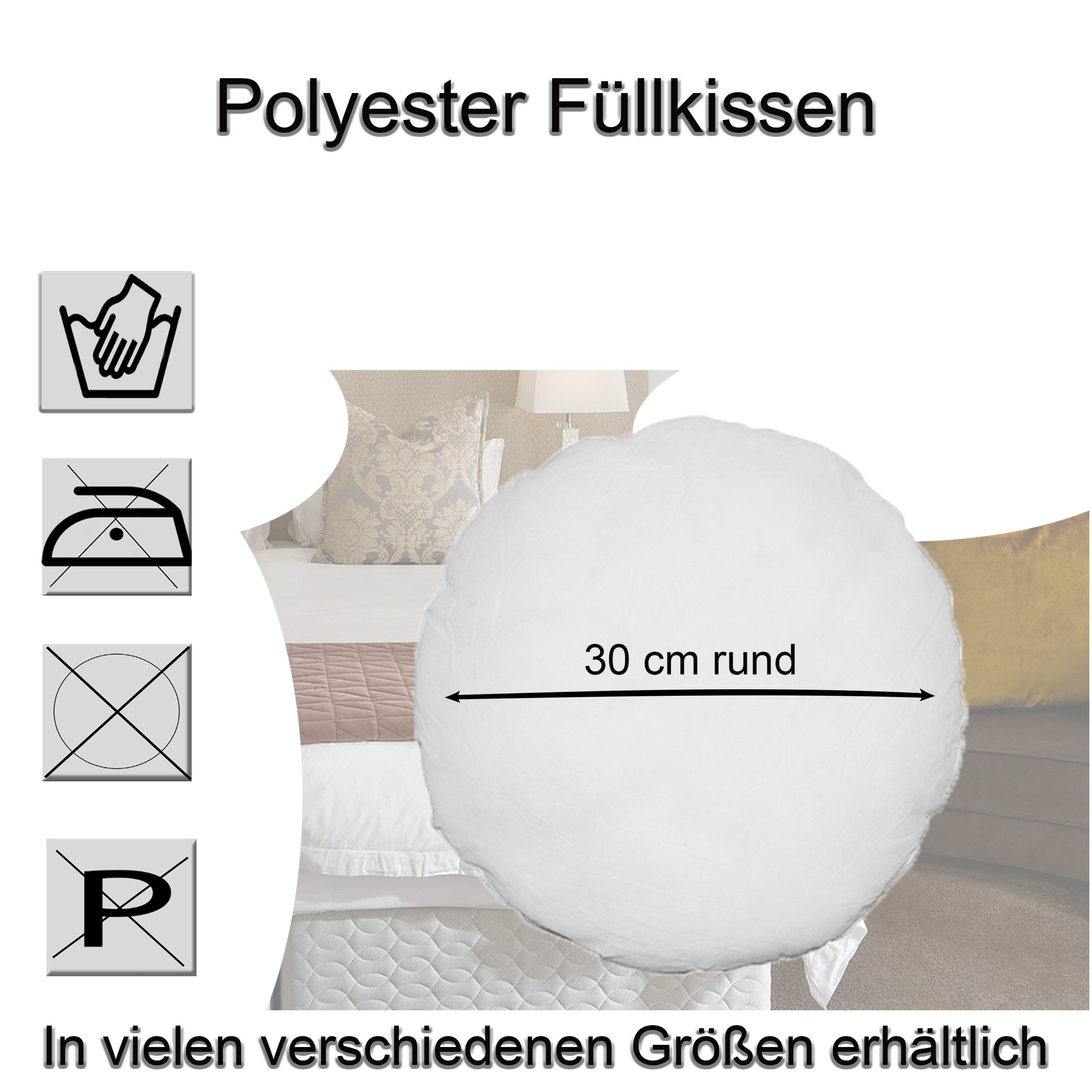 Haus und Deko Kopfkissen Kopfkissen Füllkissen rund Kissenfüllung Dekokisse günstig online kaufen