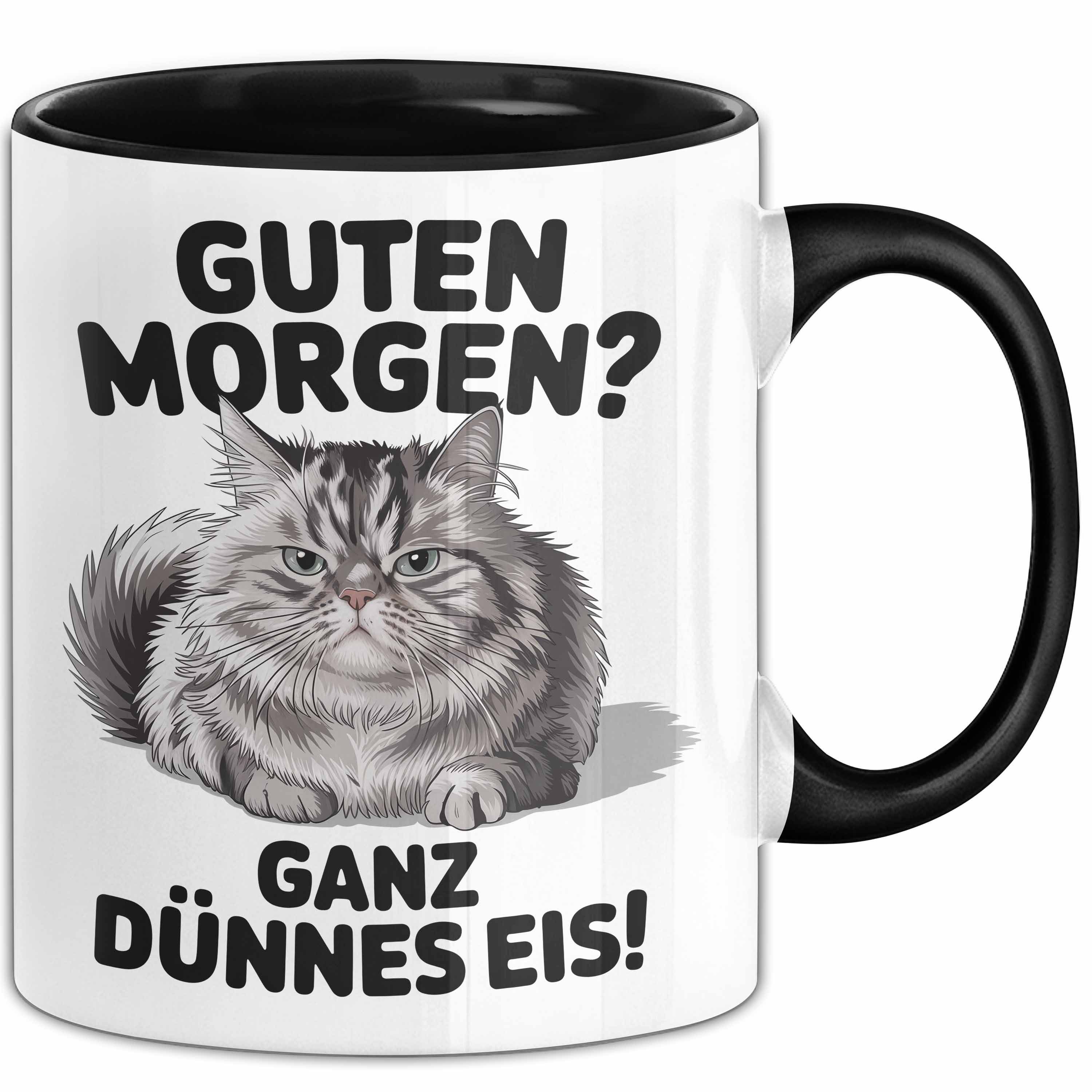 Trendation Tasse Morgen Tasse Geschenk Guten Morgen Ganz Duennes Eis Geschenkidee Lusti, Keramik