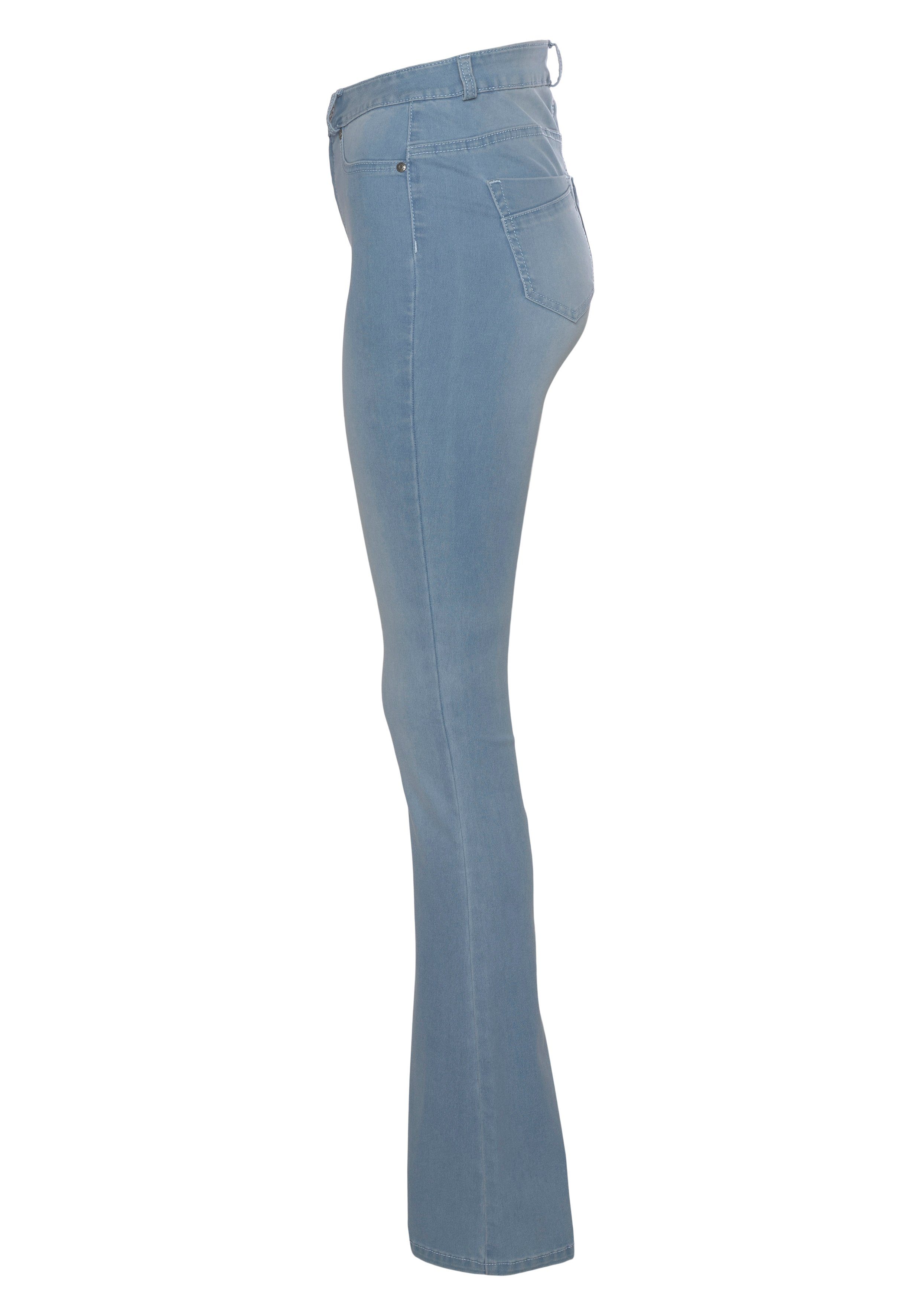 Arizona Bootcut-Jeans Ultra Stretch High Shapingnähten mit bleached Waist