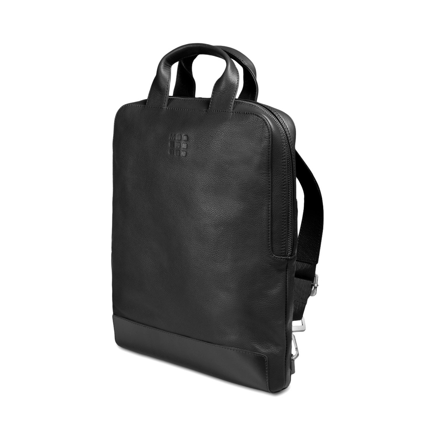 MOLESKINE Laptoprucksack, Gerätetasche Classic vertikal aus Leder - Schwarz
