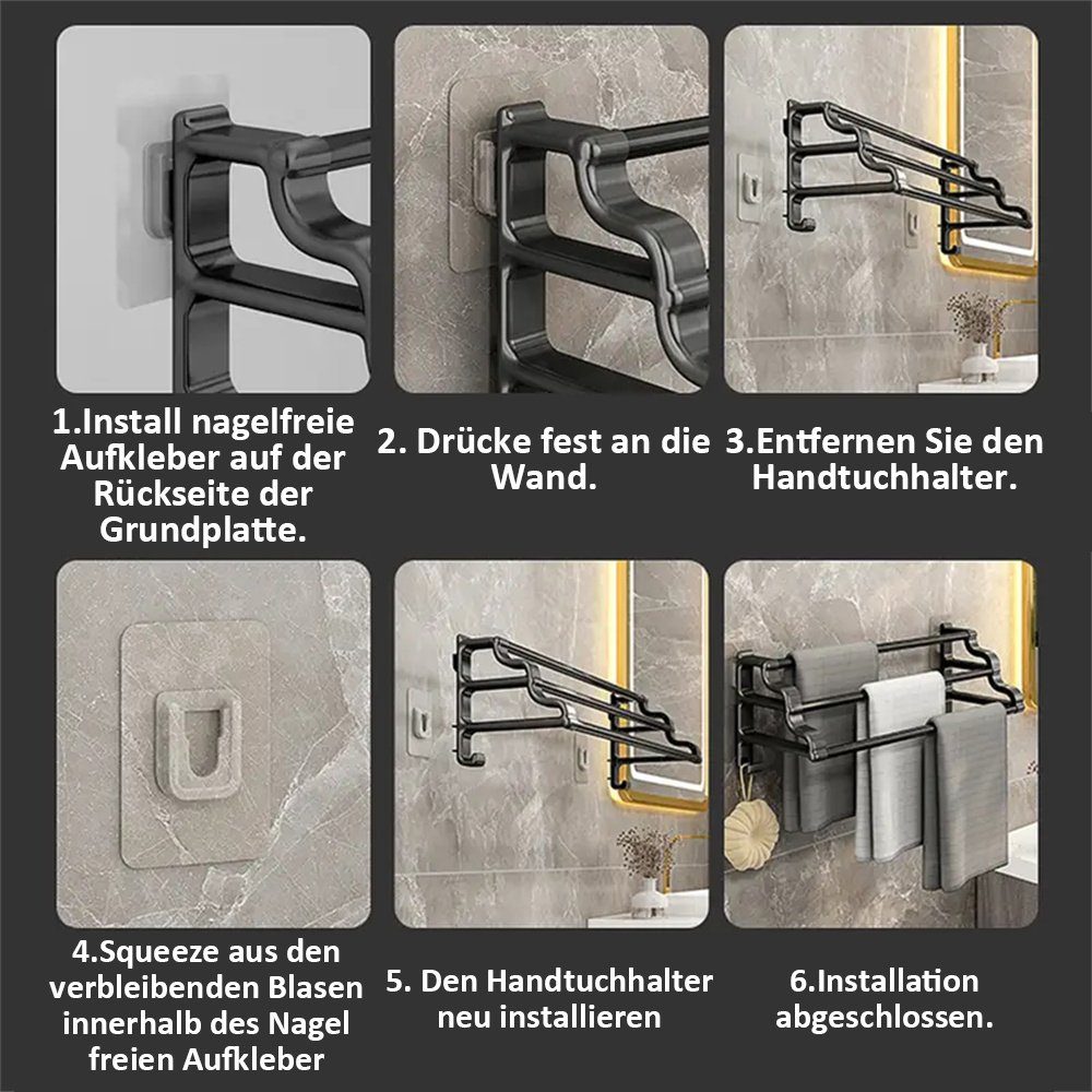 langlebig stilvoll Handtuchhalter – 3 mit TUABUR Handtuchhalter Wandmontierter & Stangen