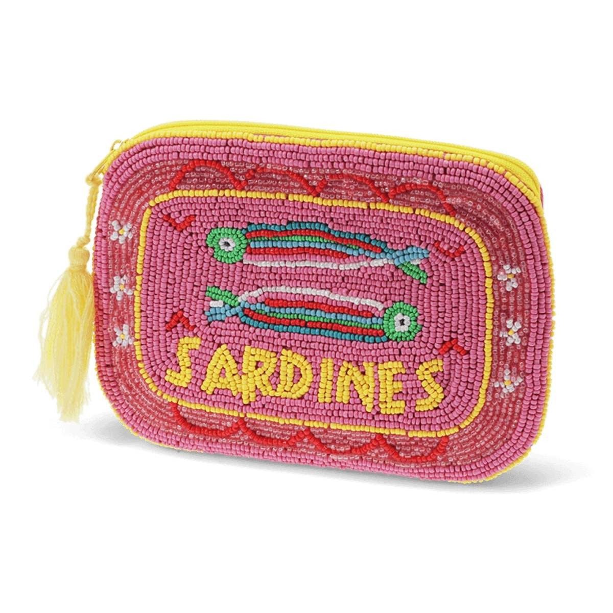 Rex London Kosmetiktasche Kulturbeutel Sardinen Baumwolle Perlenmotiv 17,5×13×2 cm