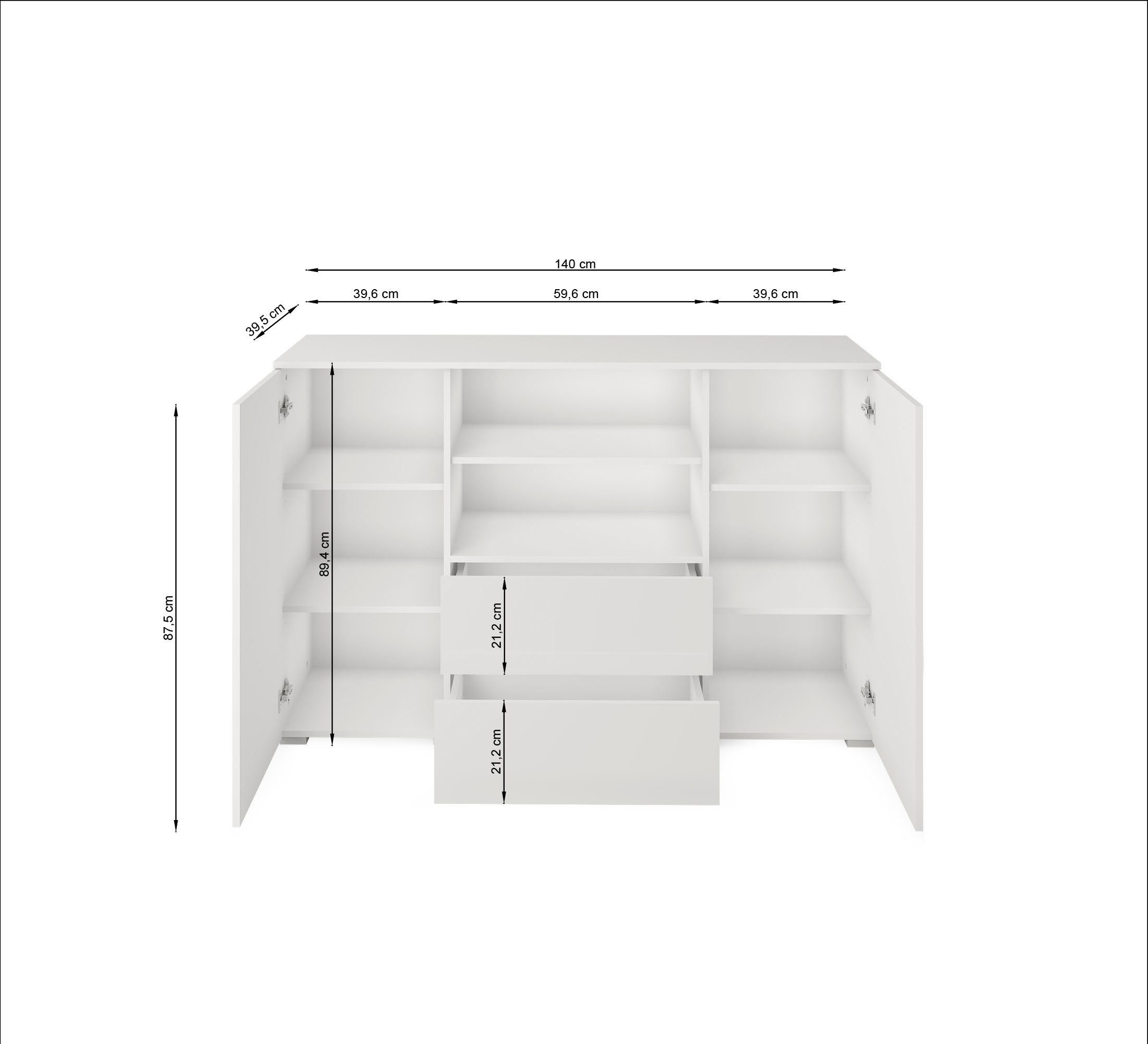 Breite eichefarben Paris, Votan Sideboard eichefarben cm | Votan INOSIGN 140