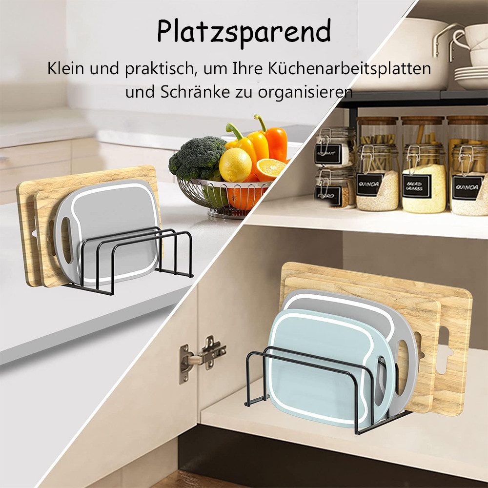 TUWENA Geschirrständer 2 Stück Schneidebrettständer, Tellerhalter schublade mit 5 Schlitze, Schneidebrett Halter, für Küche Schneidebretter, Backbleche, Tablett – Bild 4 von 5