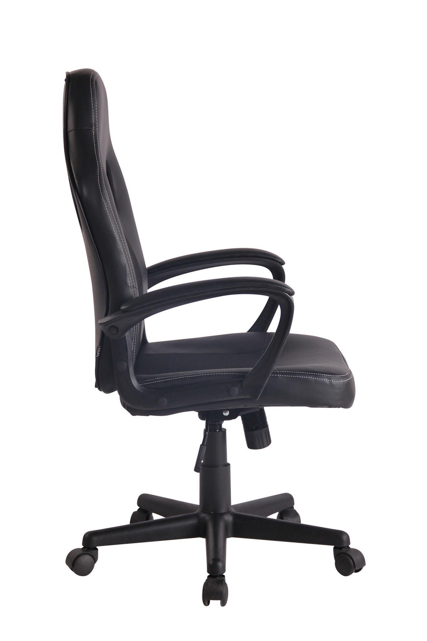 TPFLiving Gaming-Stuhl Elon (Schreibtischstuhl, 360° und höhenverstellbar - bequemer Drehstuhl, Kunststoff schwarz XXL), Gestell: Kunstleder, Netzbezug schwarz/schwarz - Chefsessel, mit Rückenlehne Bürostuhl drehbar