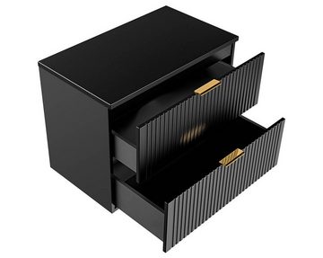 einfachgutemoebel Waschtisch-Set Badezimmer Waschplatz Blackened 80cm, zum Unterbau OBP blk, schwarz, (Badmöbel Set, 1-St., Waschtisch Unterschrank)