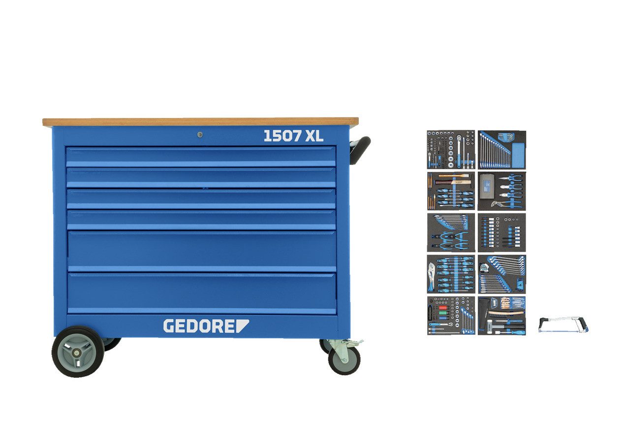 Gedore Werkbank 1507 XL-TS-308 Rollwerkbank mit Sortiment