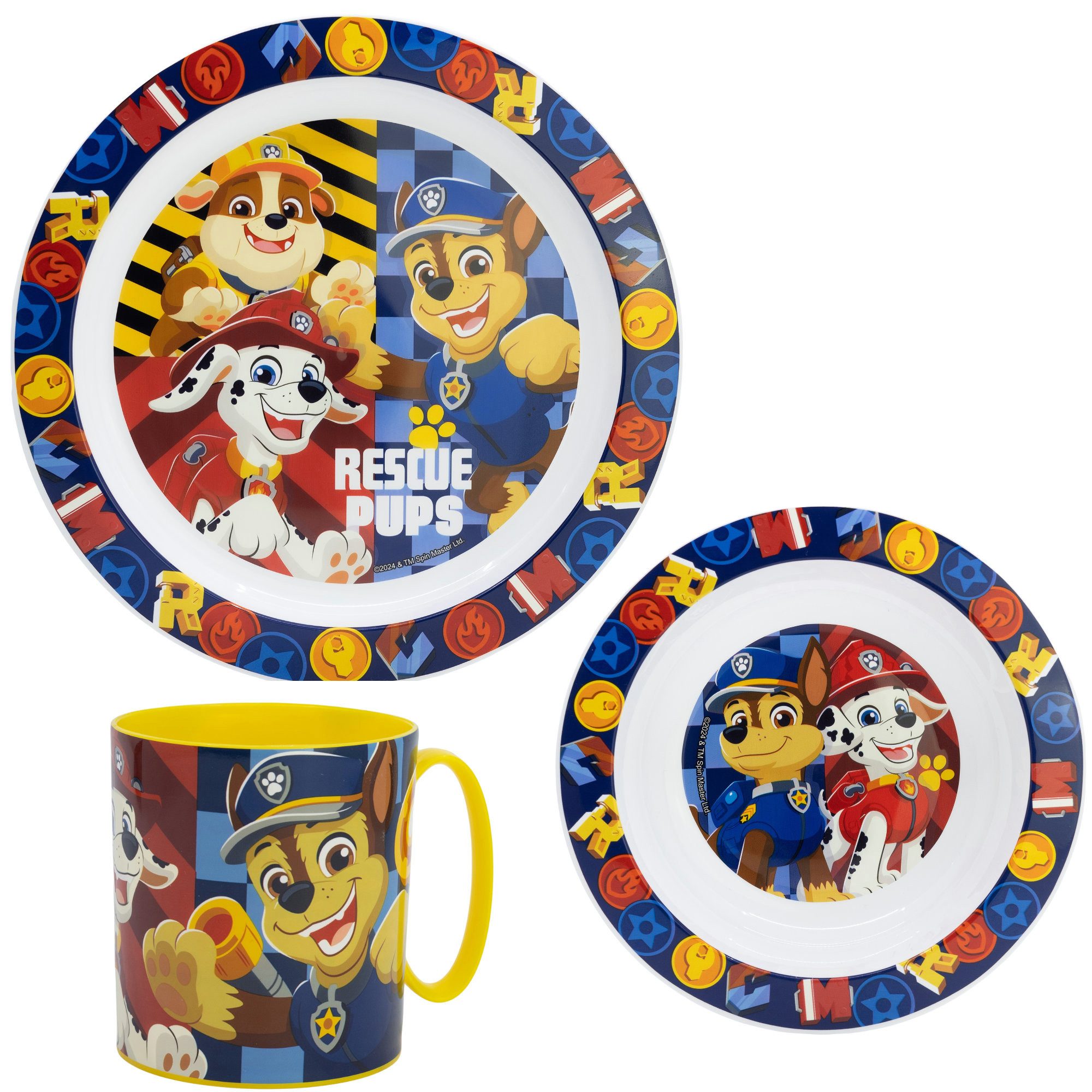Kindergeschirr-Set Paw Patrol Chase Rubble Kinder Geschirr-Set 3 teilig