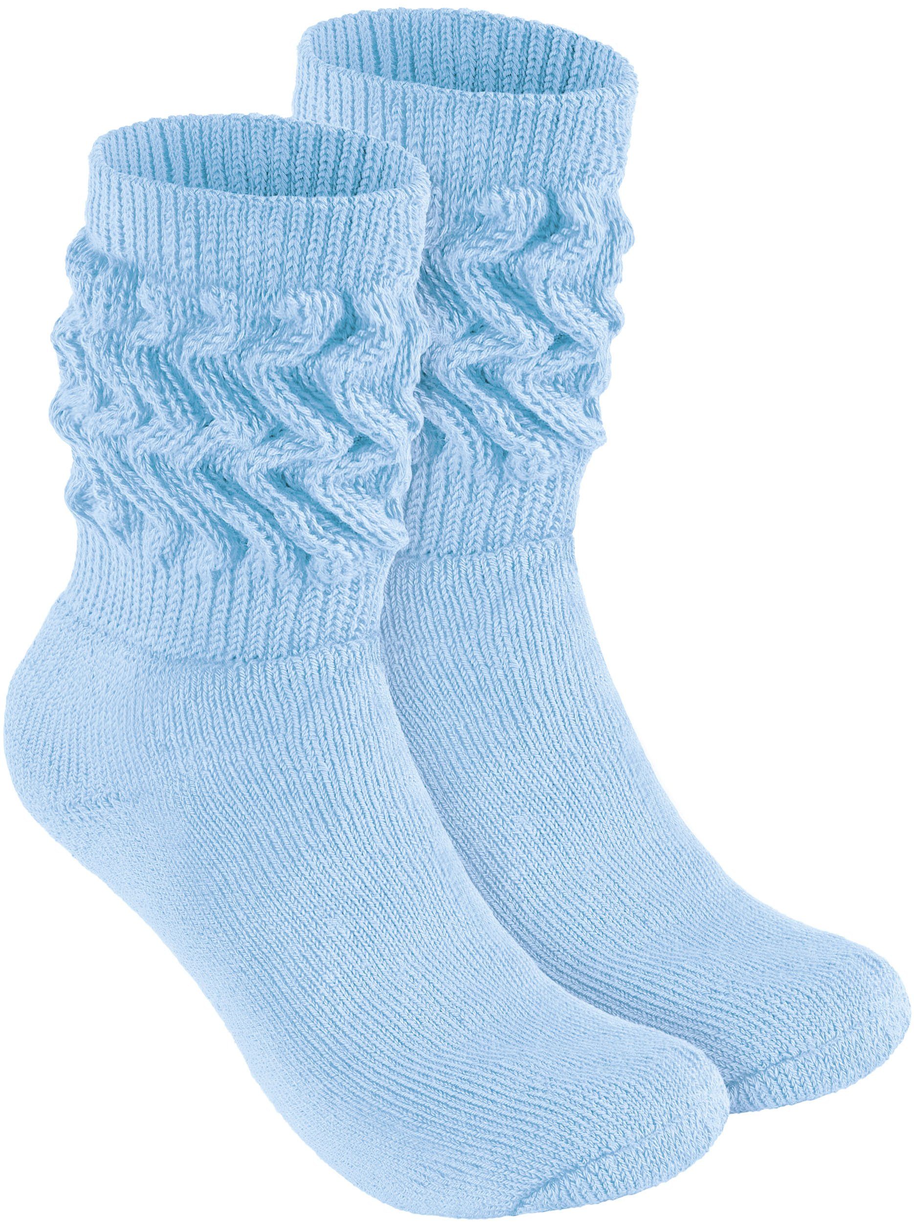BRUBAKER Schoppersocken Slouch Socken - Damen Fitnesssocken (80s Style, 1-Paar, Baumwolle) Knit Sportsocken für Fitness, Yoga, Workout, Gymnastik und Wellness