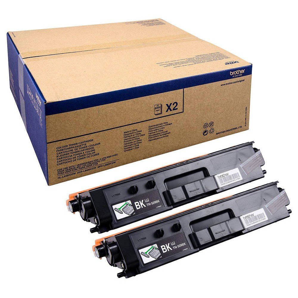 Brother Tonerkartusche 2 Tonerkartuschen TN-329 je ca. 6.000 Seiten - black, (2-St)