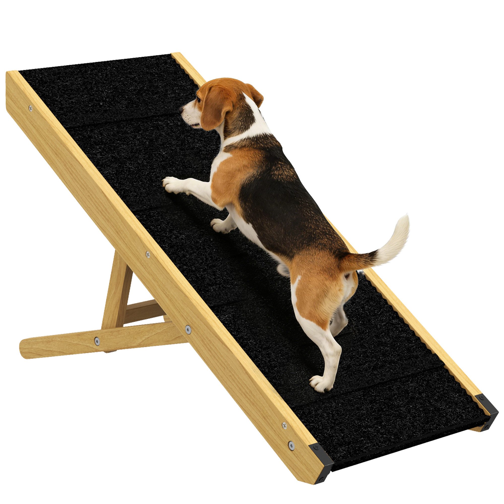 PawHut Hunderampe 83,8 cm große Haustierrampe aus Holz für Bett und Couch ( günstig online kaufen